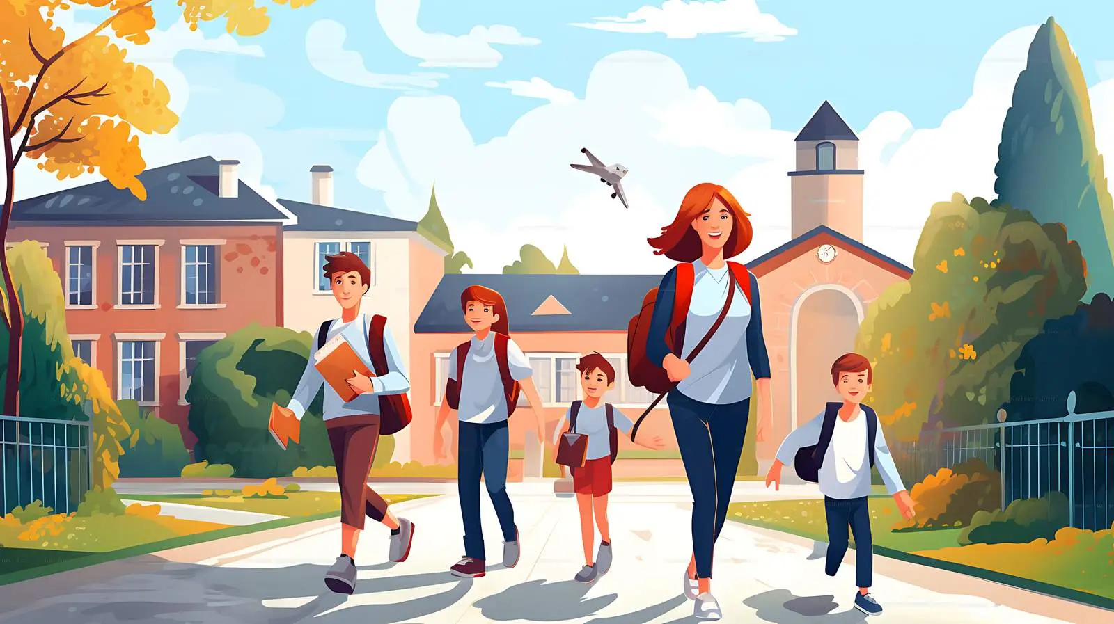 Student Heading Home After School Illustration – free leaving image from Dotvec