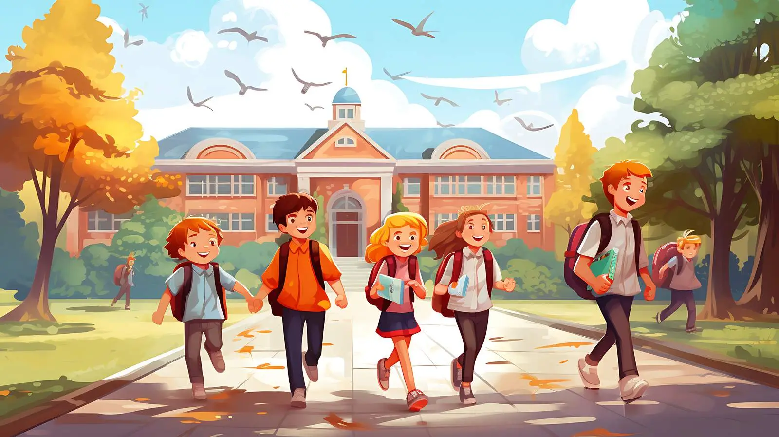 Student returning home from school illustration — free download from Dotvec