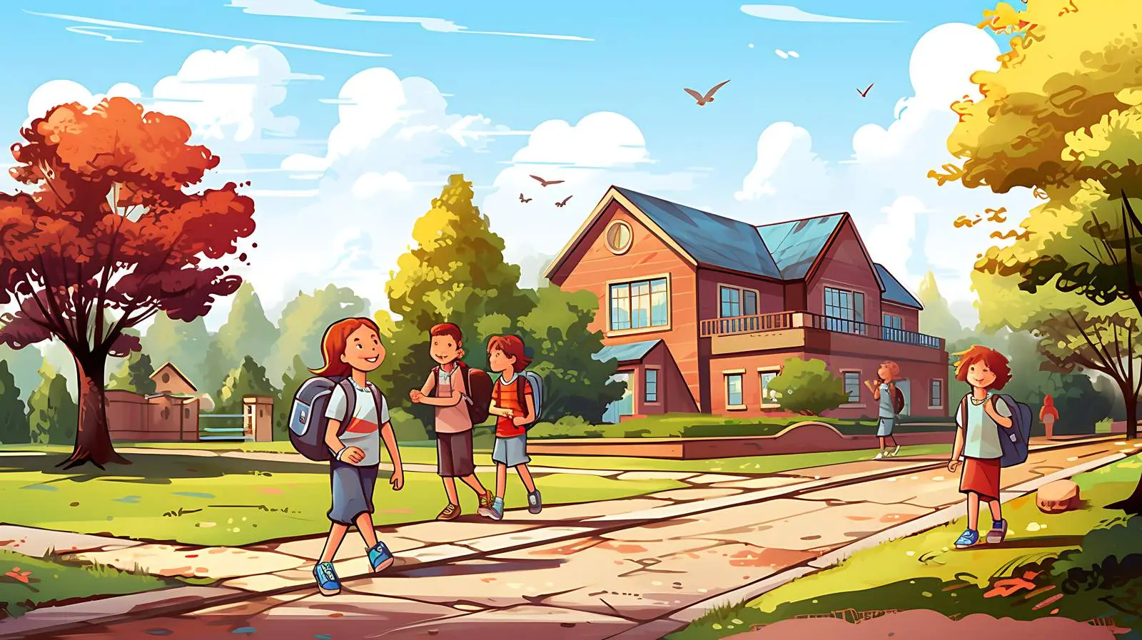 Student Going Home After School Illustration — free download from Dotvec