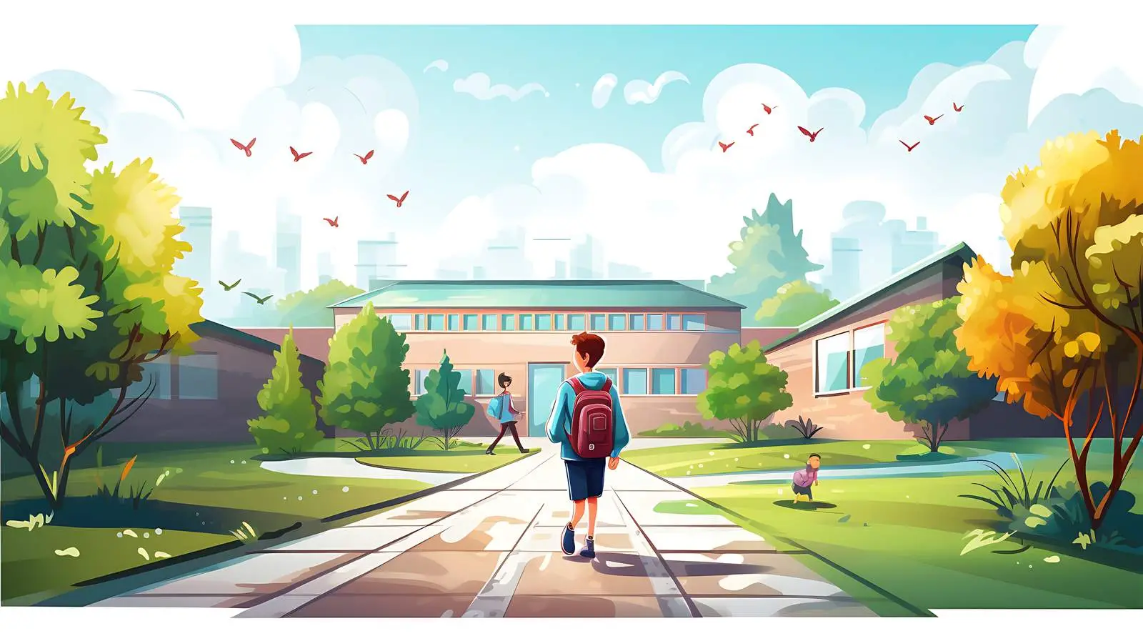 Student Heading Home School Illustration — free download from Dotvec