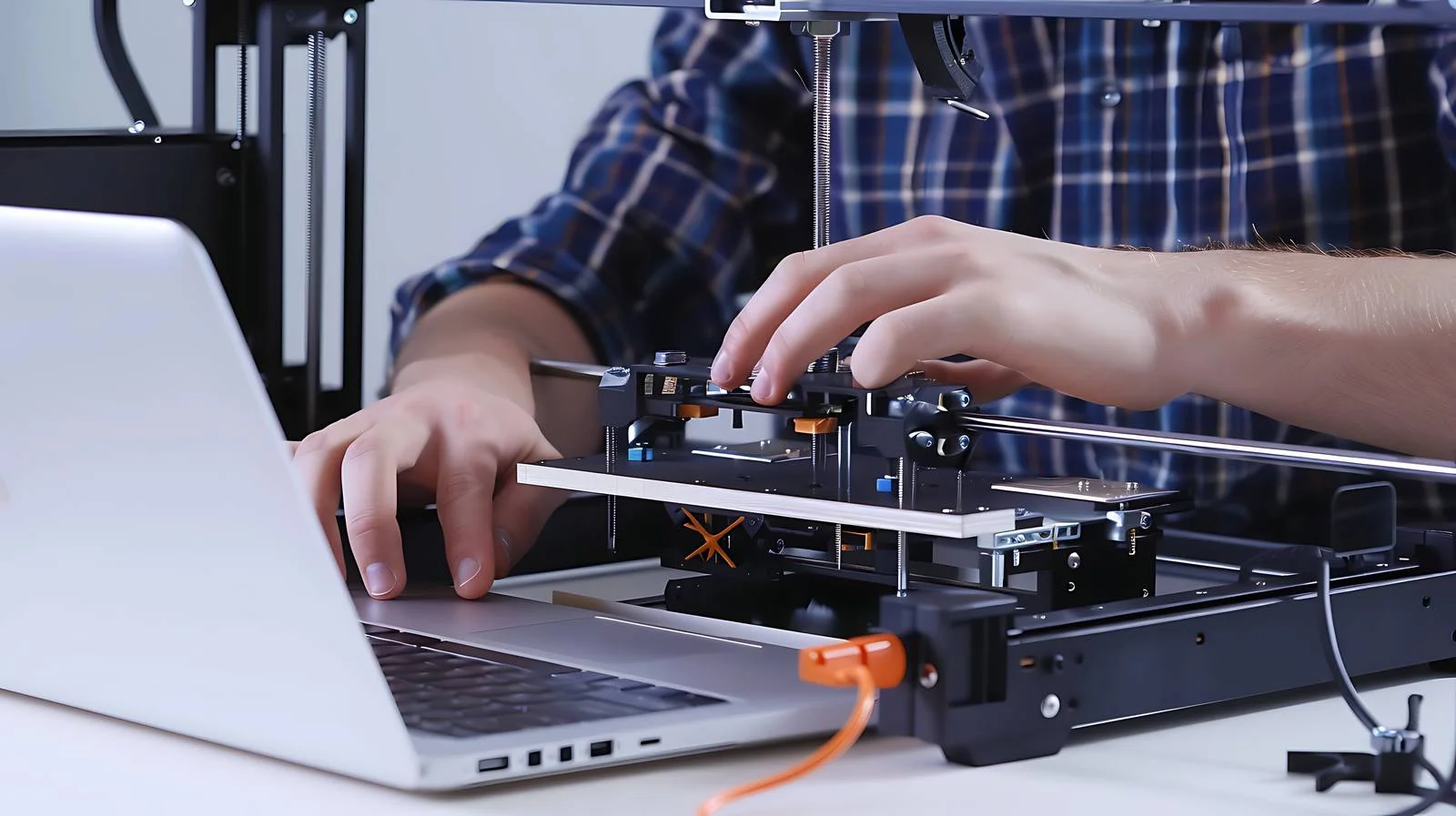 Student 3D Printer Setup Close-Up — free download from Dotvec