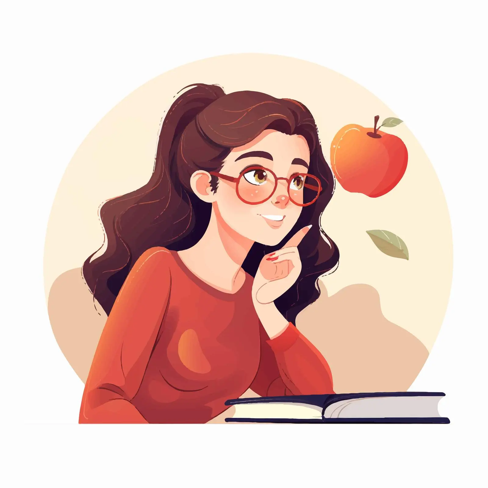 Student Describing Fruit with Apple in Classroom