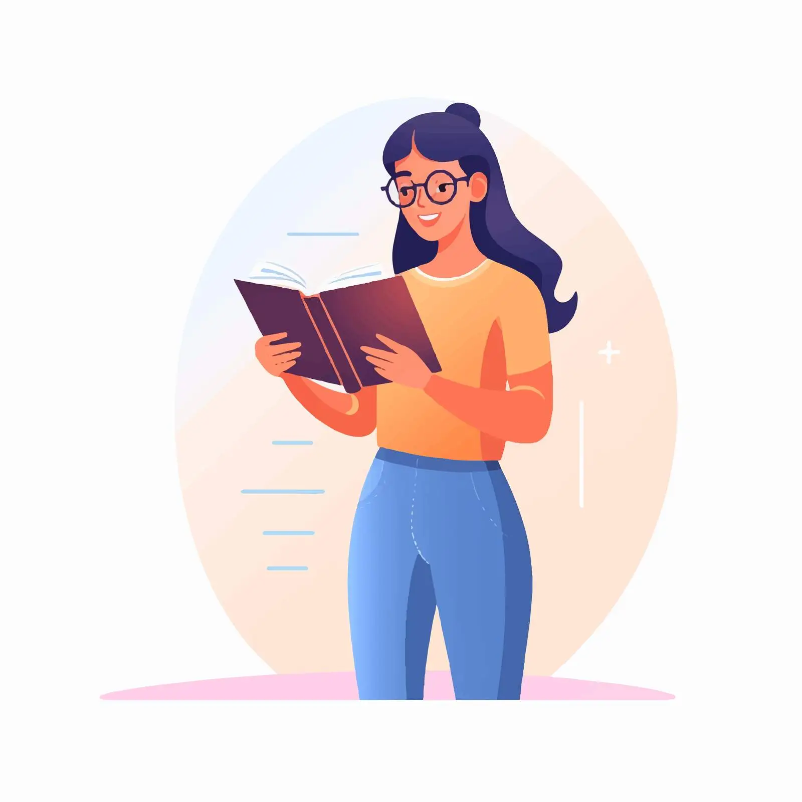 Student Studying with Academic Book in Hand — free download from Dotvec