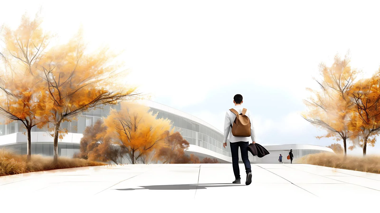 College student strolling through campus pathway — free download from Dotvec