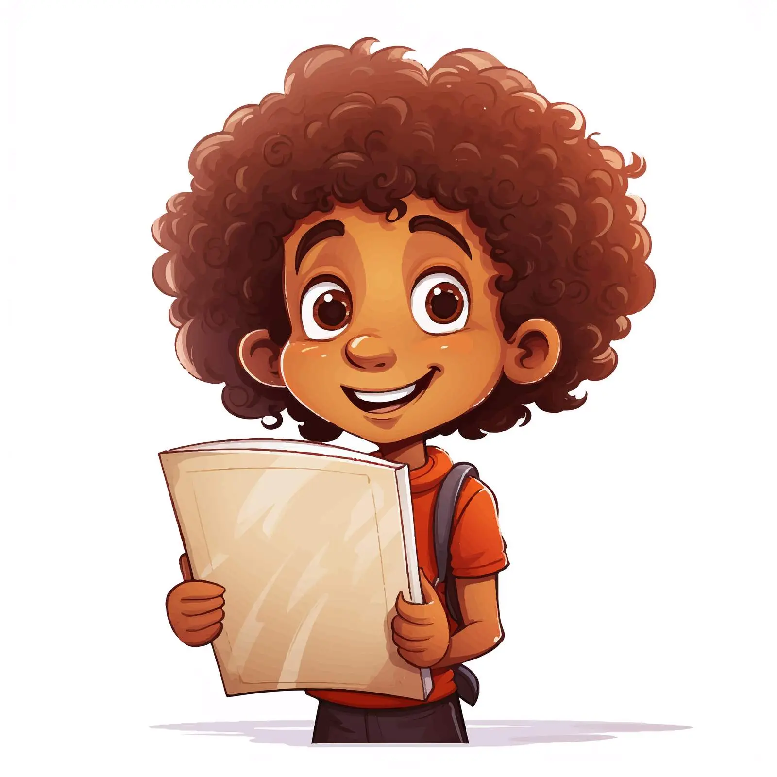 Student Reading a Book with Curly Hair — free download from Dotvec
