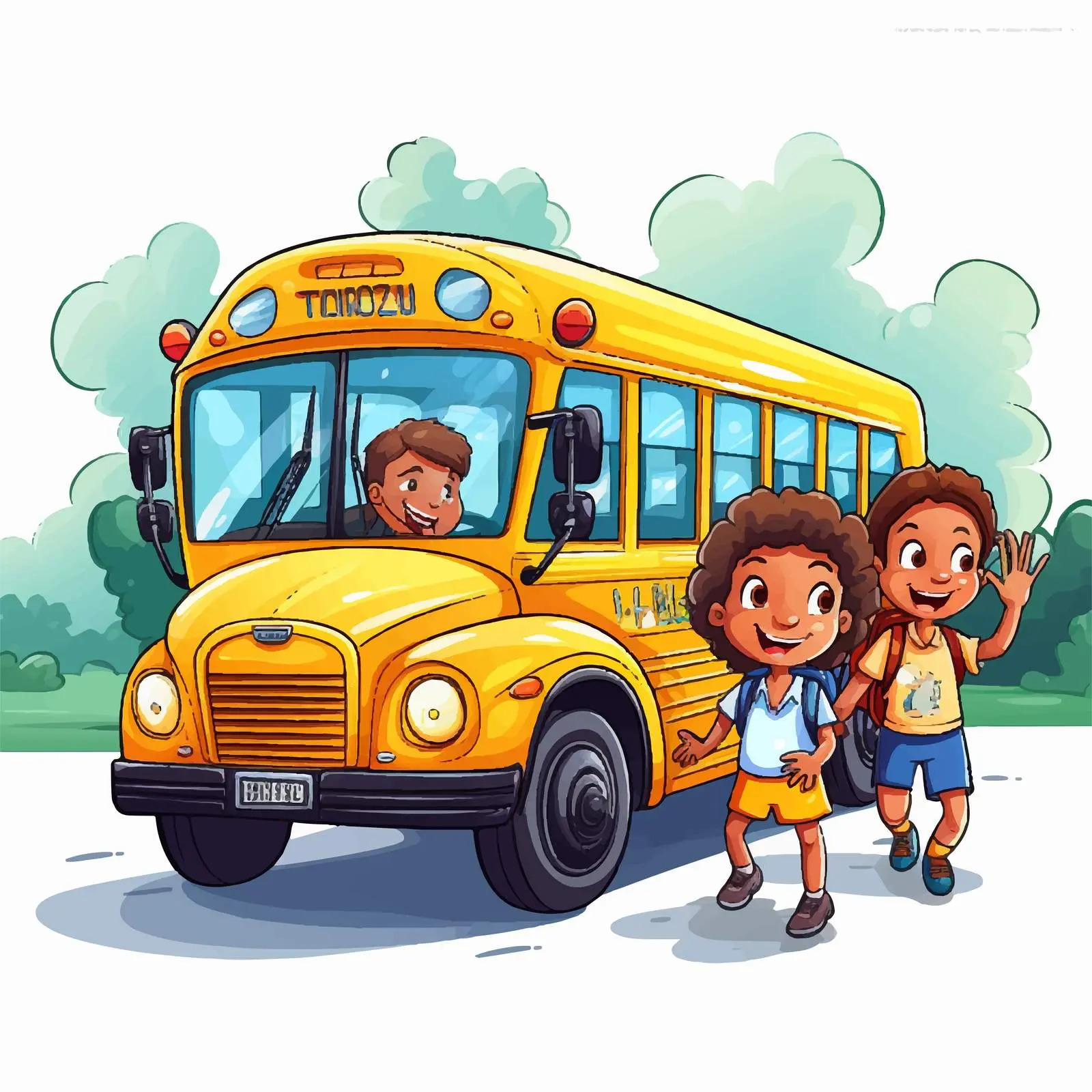 Students Boarding School Bus Vector Illustration — free download from Dotvec