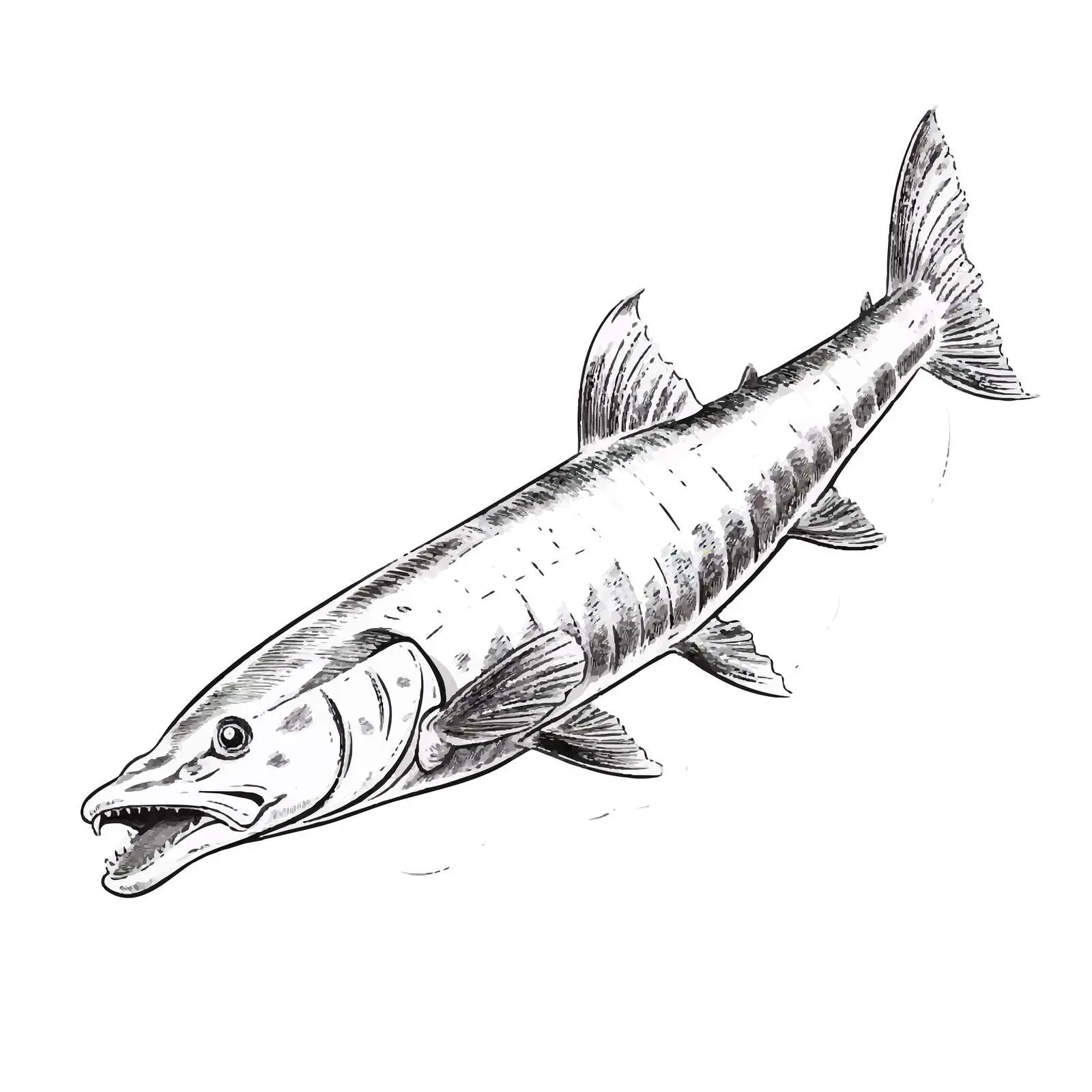 Sturgeon Fish Vector Sketch Illustration — free download from Dotvec