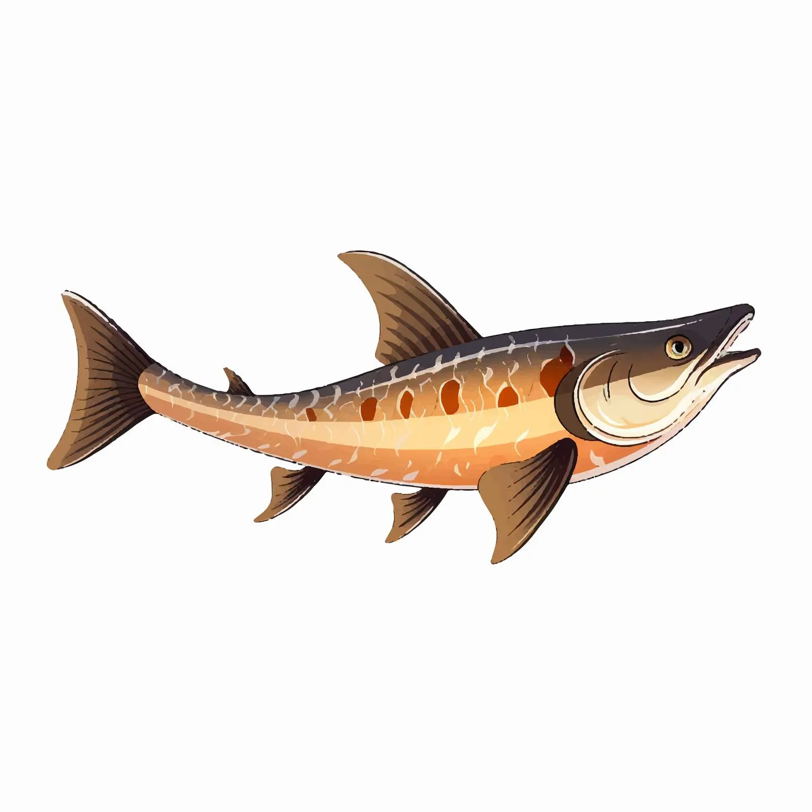 Sturgeon Fish Vector Illustration on White Background — free download from Dotvec