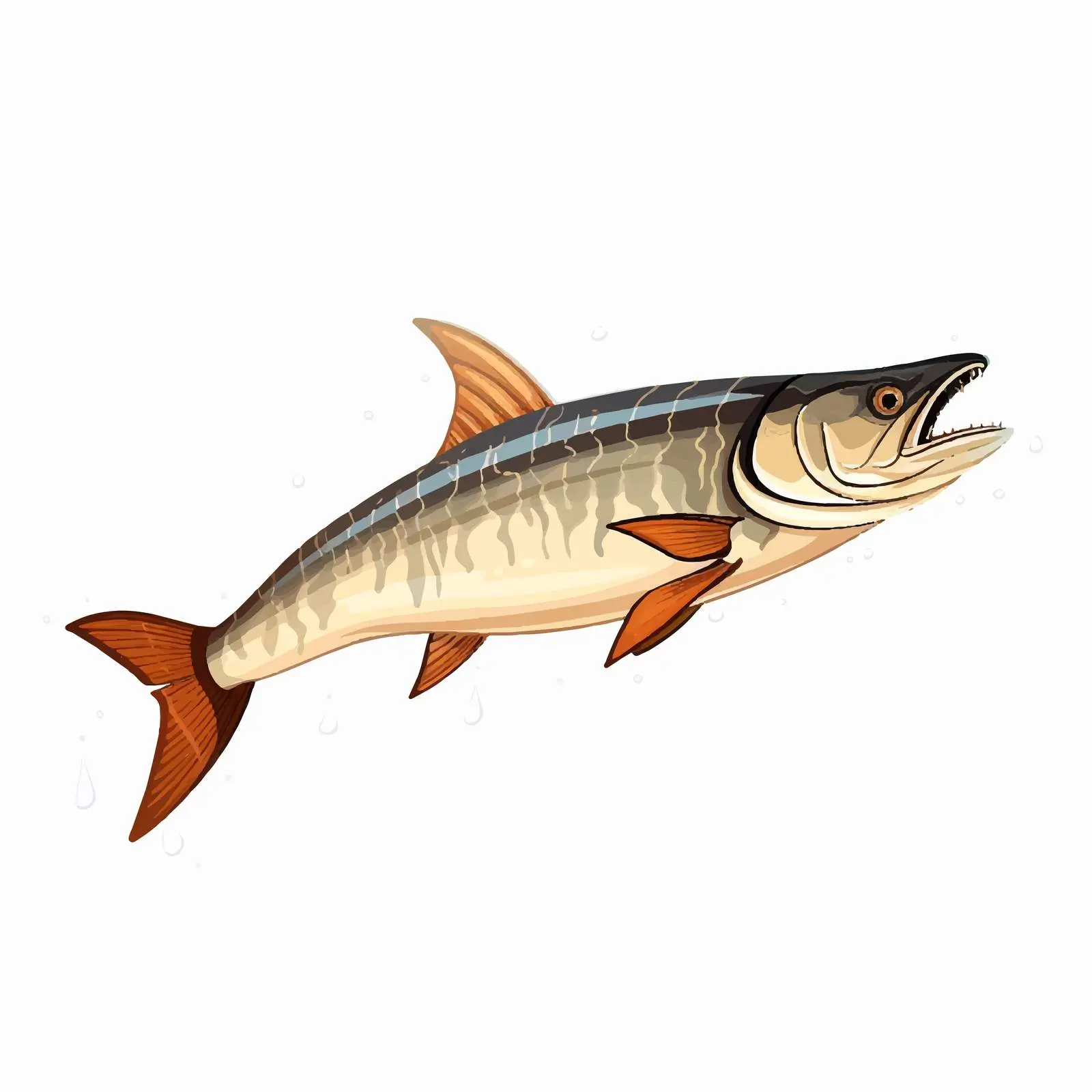 Sturgeon Fish Vector Illustration on White Background — free download from Dotvec