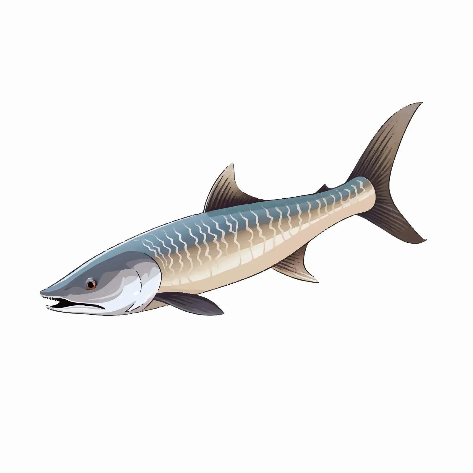 Sturgeon Fish Vector Illustration on White Background — free download from Dotvec