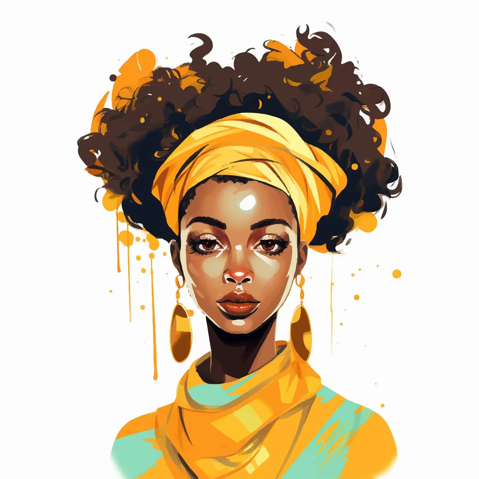 Stylish African Girl Avatar Portrait Illustration — free download from Dotvec