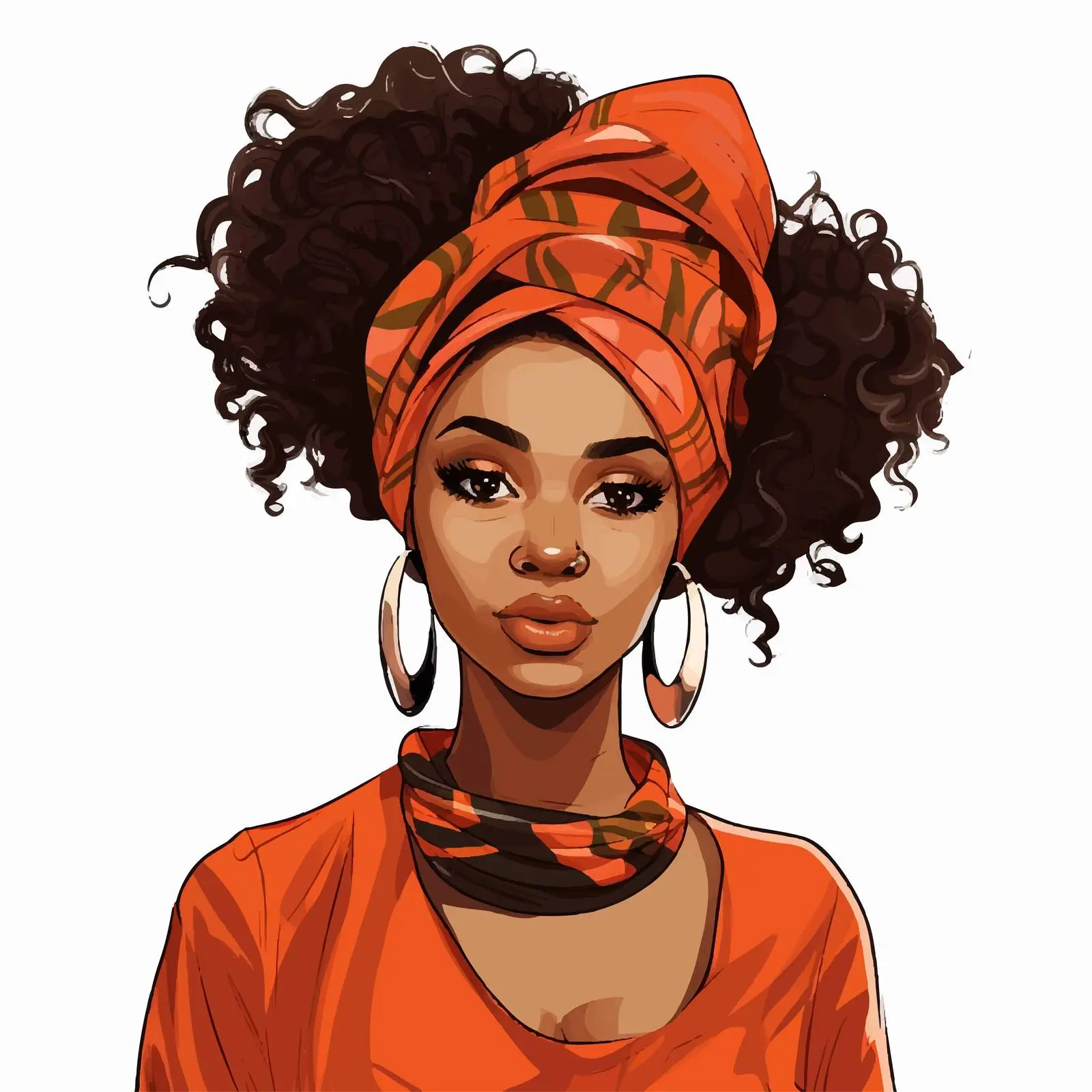 Stylish African Girl Portrait for Decoration – free youthful energy image from Dotvec