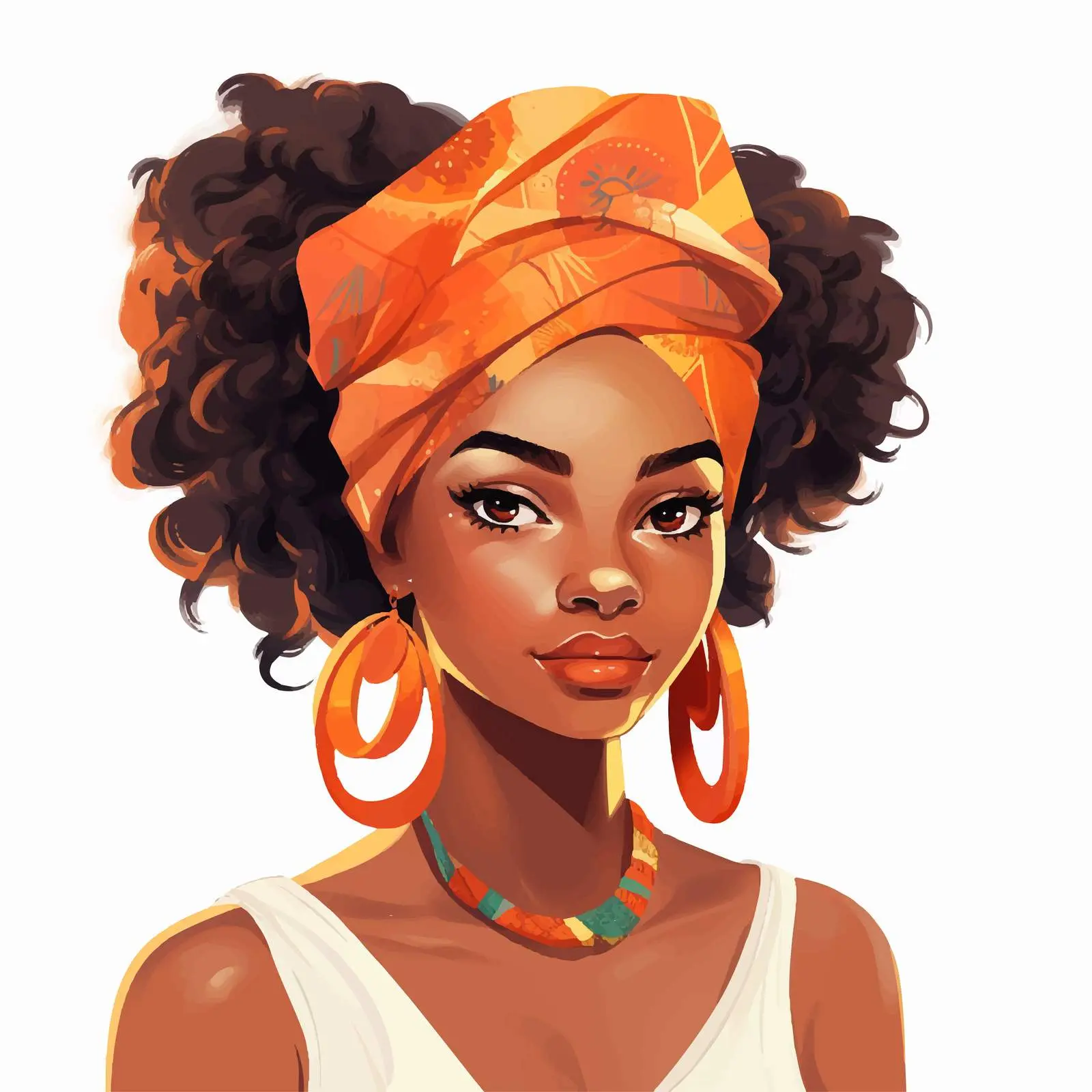 Stylish African Girl Portrait Vector Banner – free vectored image image from Dotvec