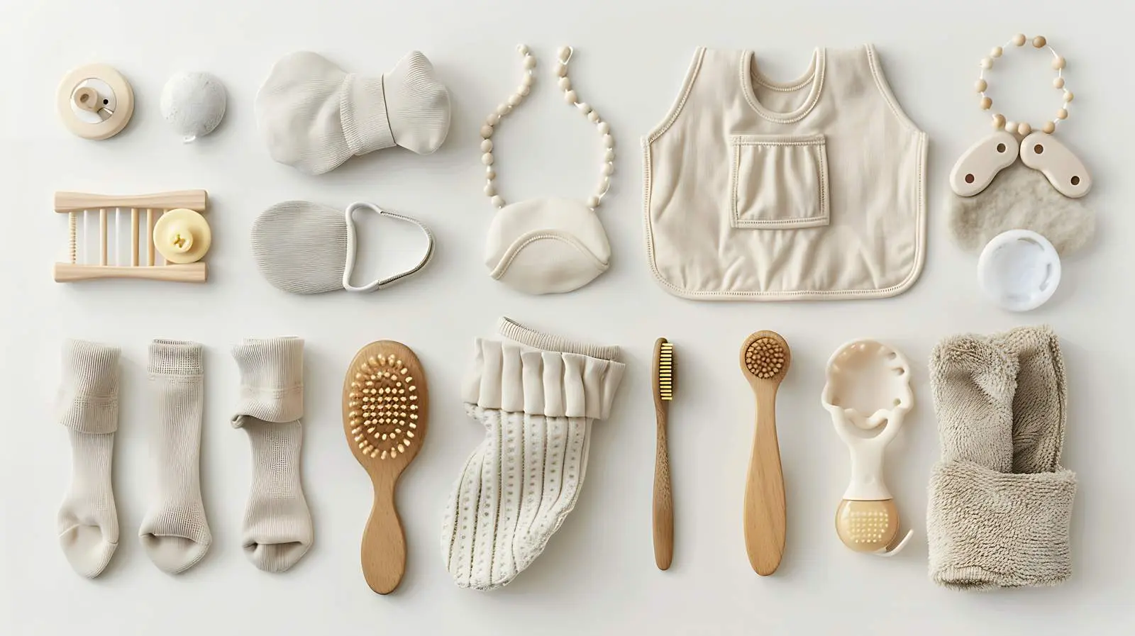 Elegant Newborn Baby Accessories and Toys Collage – free organic toys image from Dotvec