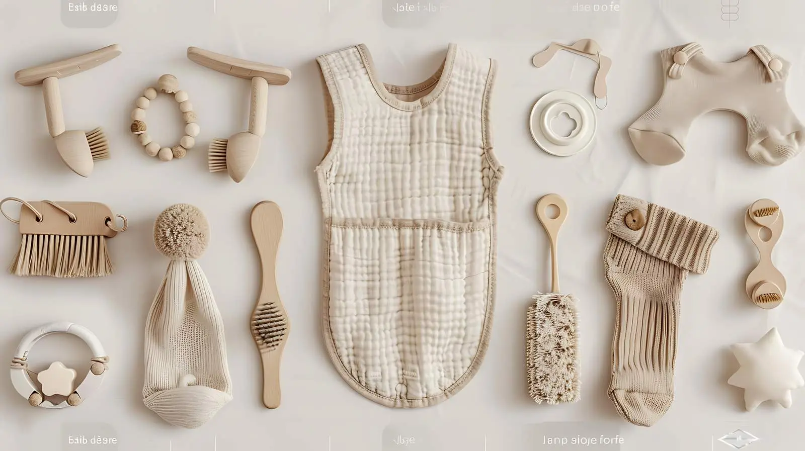 Elegant Newborn Baby Accessories and Toys Collage — free download from Dotvec