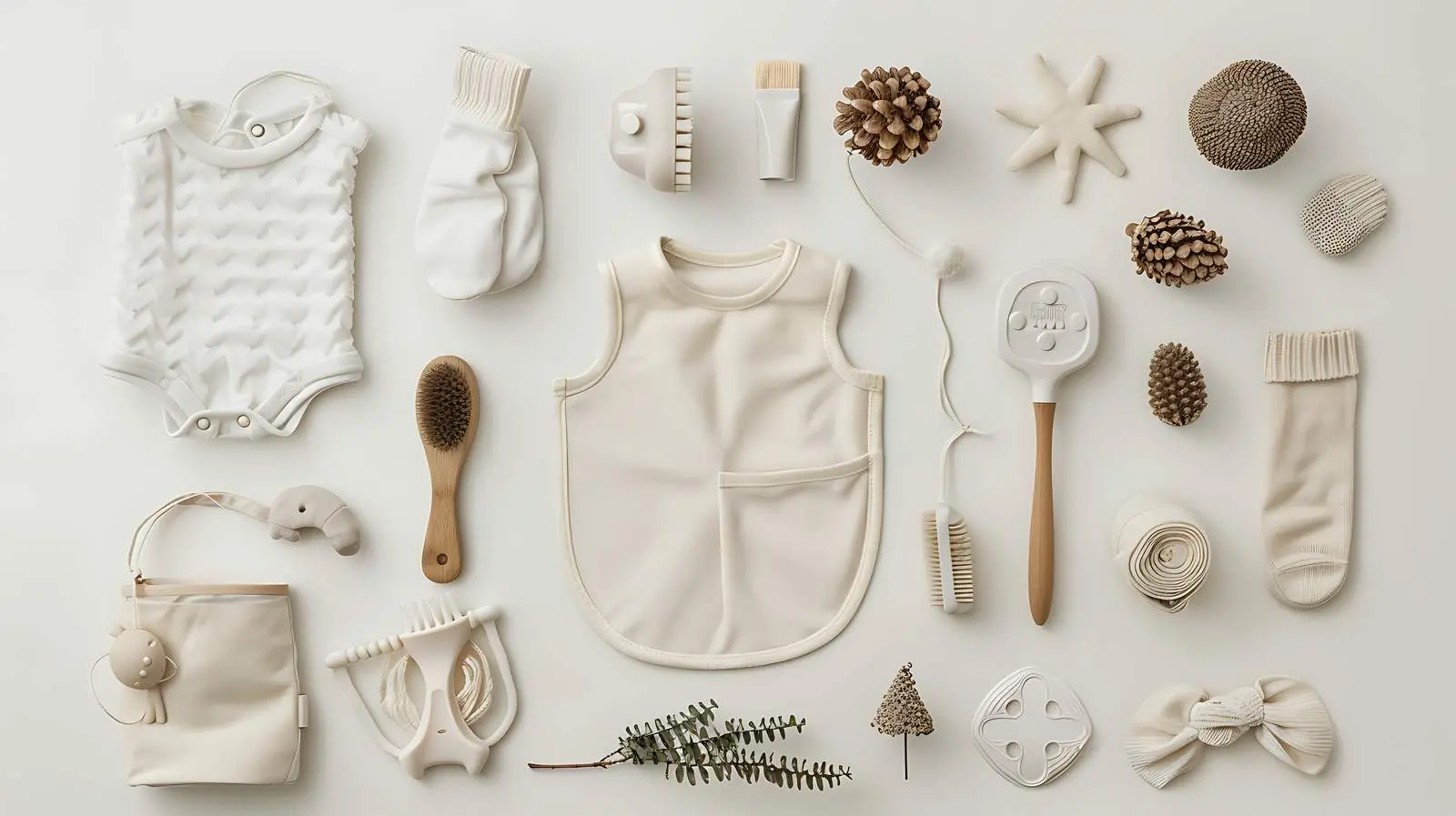 Elegant Newborn Baby Accessories and Toys Collage — free download from Dotvec