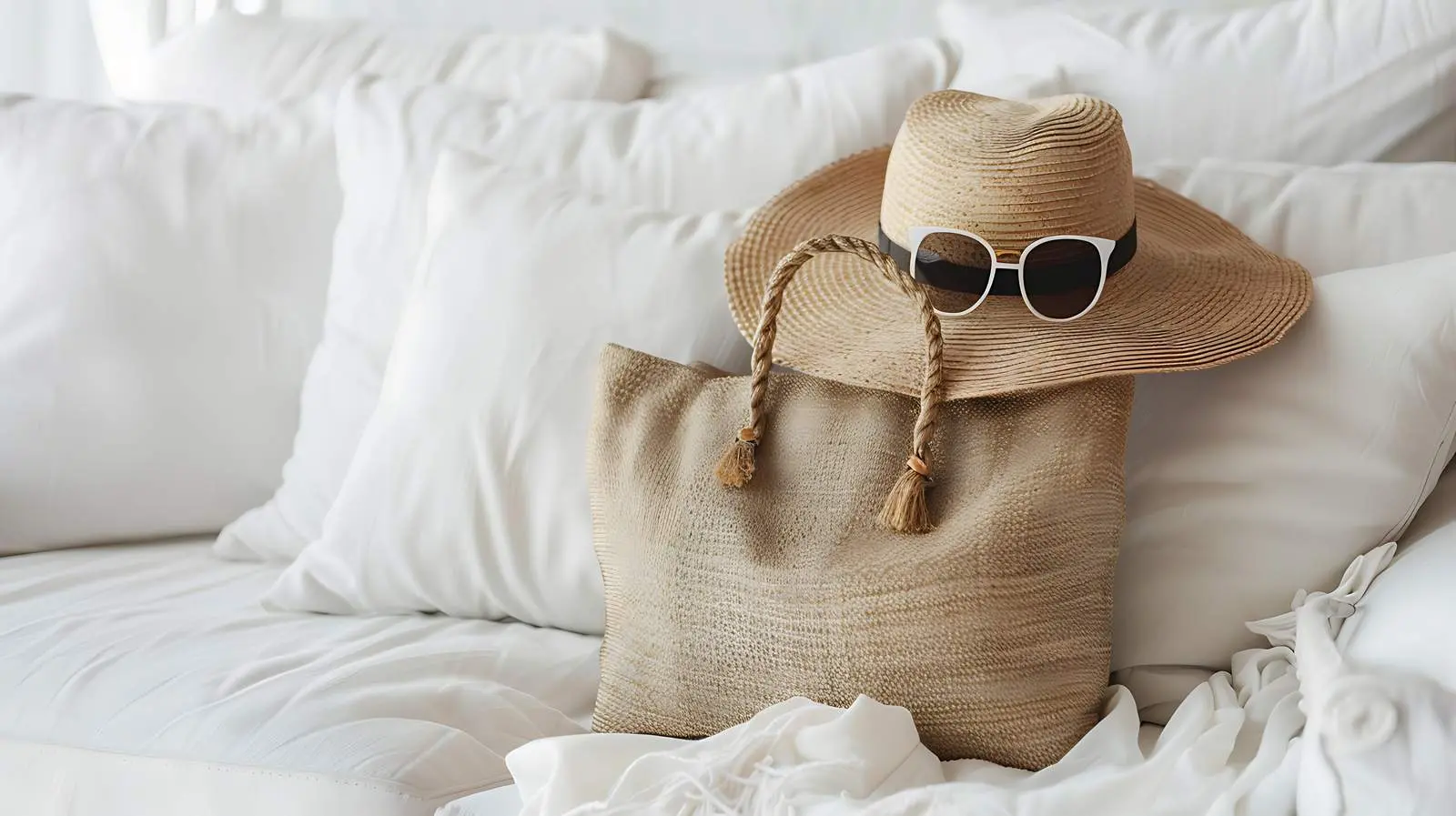 Chic Female Outfit with Sunglasses and Straw Hat – free versatile outfit image from Dotvec