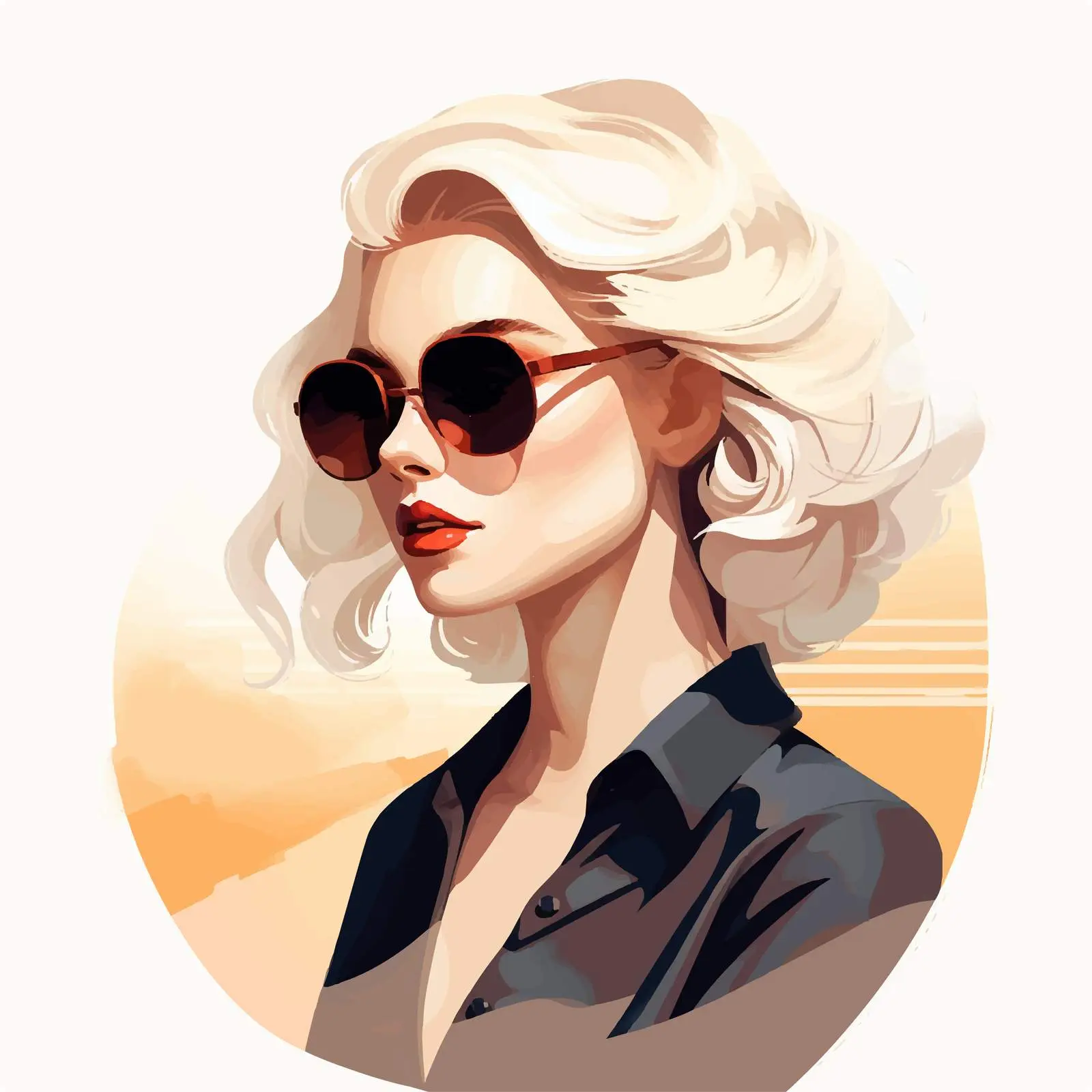Fashionable Girl Illustration with Blonde Hair — free download from Dotvec