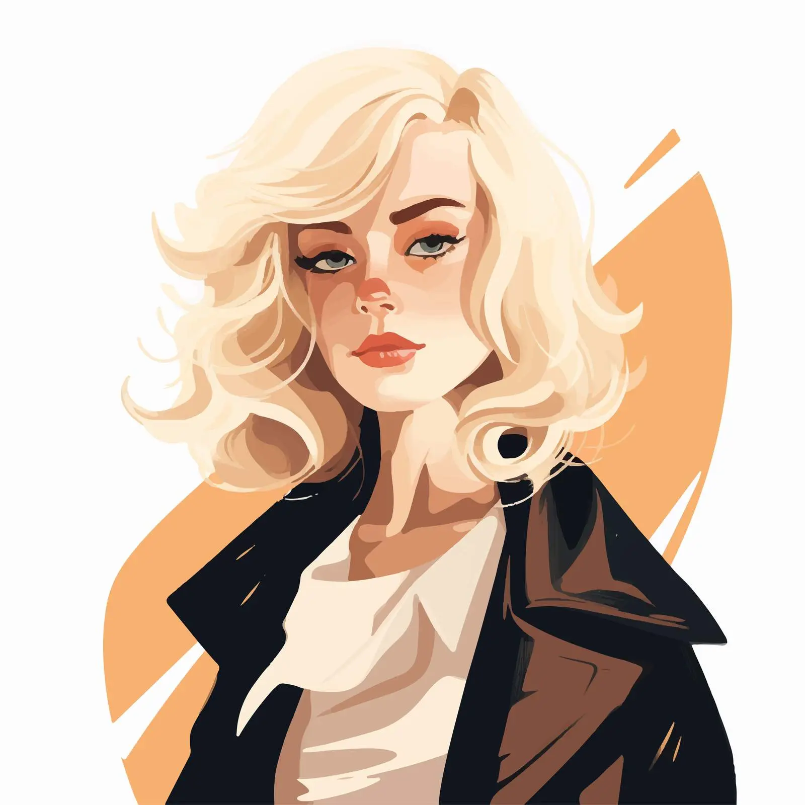 Fashionable Girl Illustration with Blonde Hair — free download from Dotvec