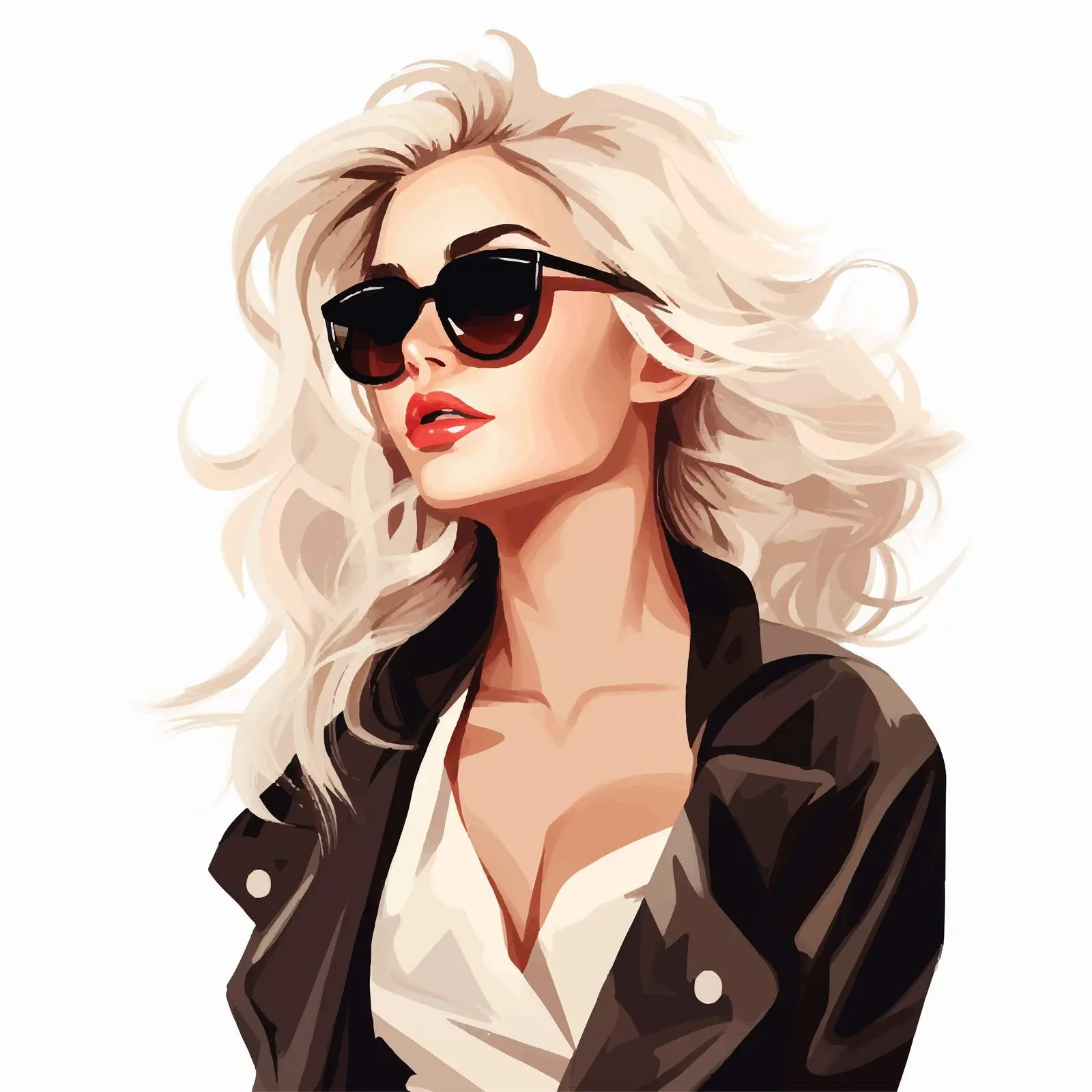 Fashionable Blonde Girl Illustration in Vectors — free download from Dotvec