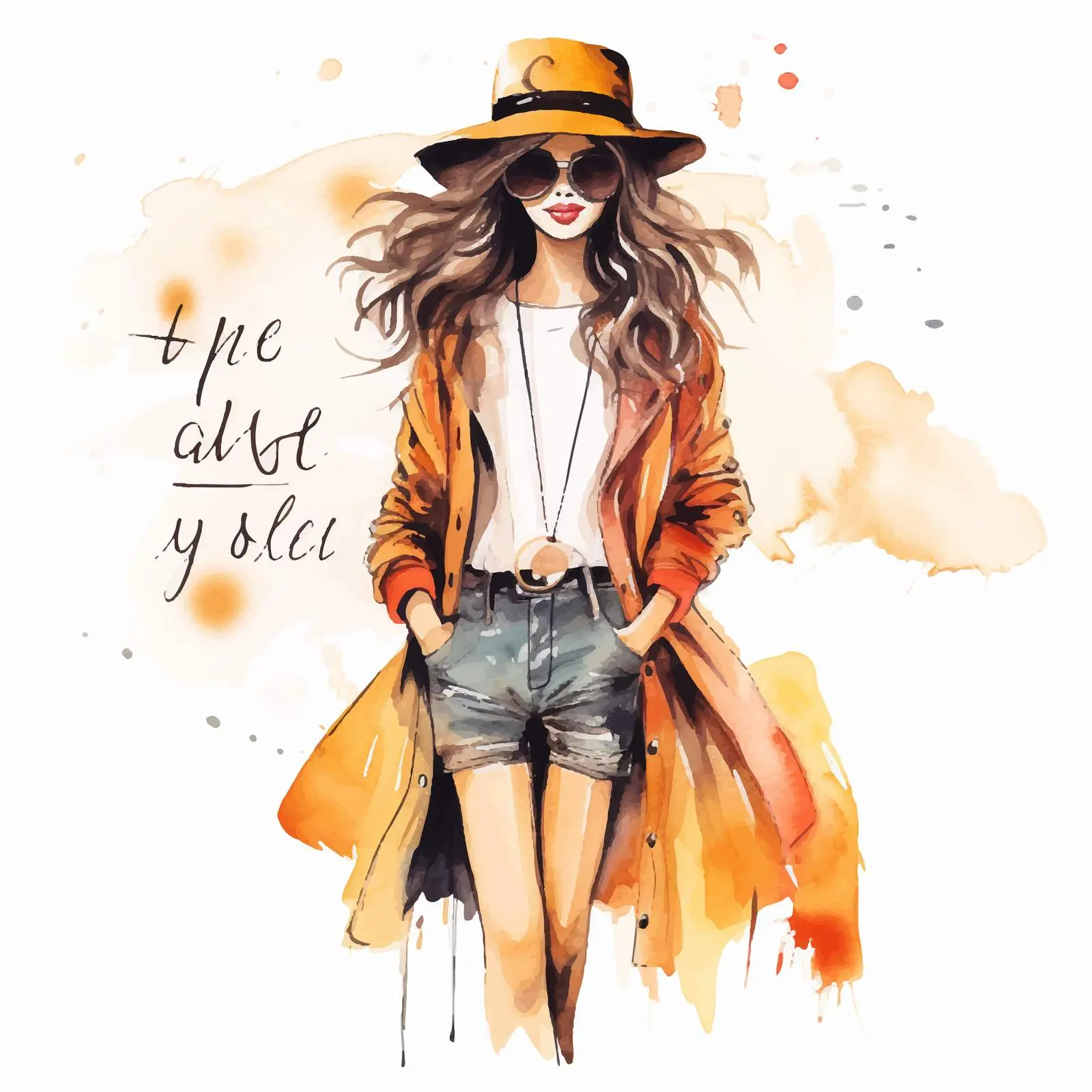 Stylish Fashion Illustration with Handwritten Inscription — free download from Dotvec
