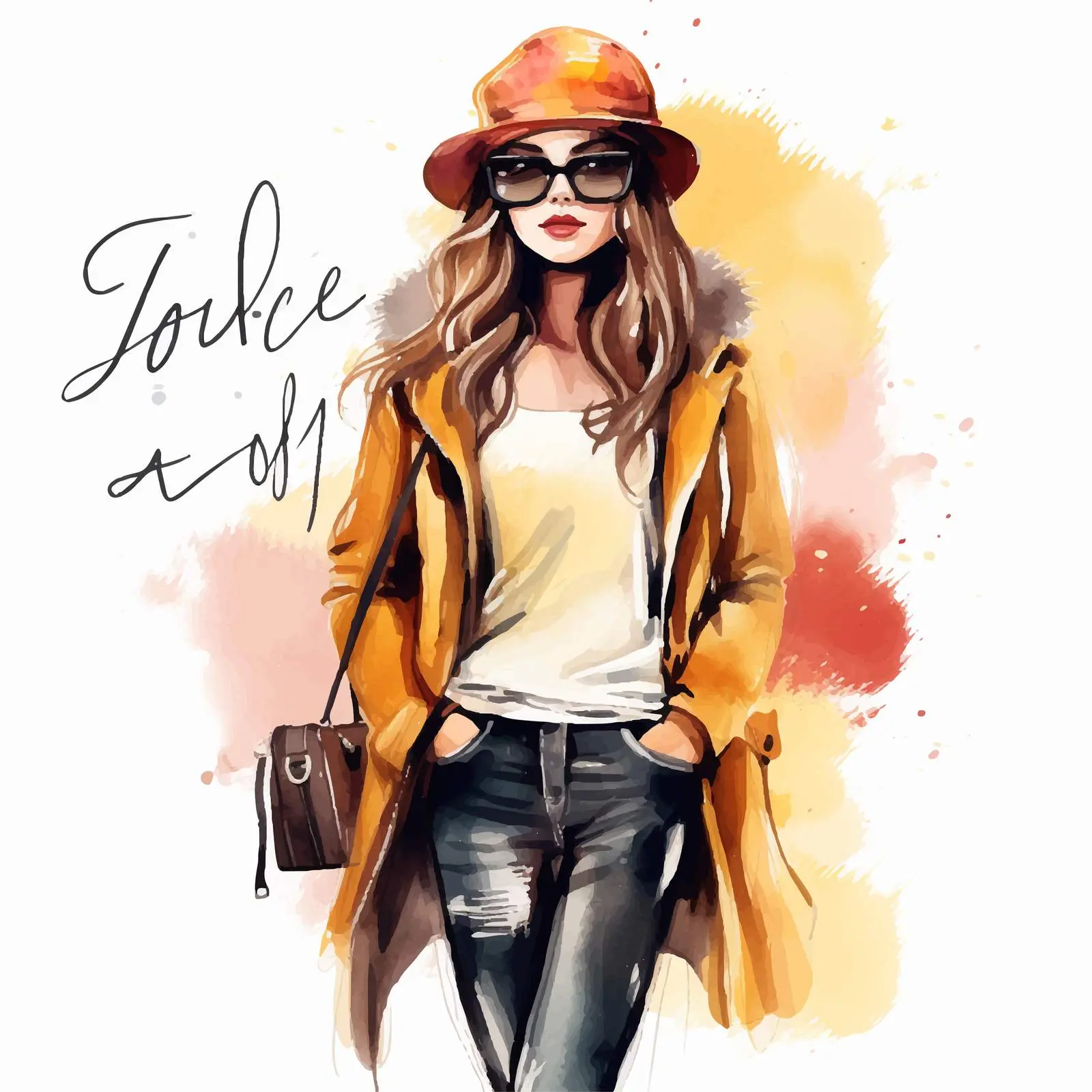 Fashion Illustration with Handwritten Inscription — free download from Dotvec