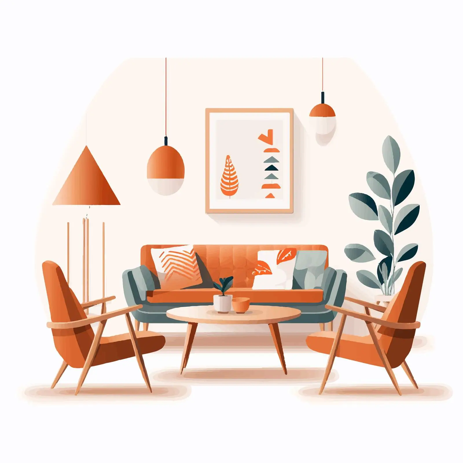 Cozy Living Room Interior with Sofa and Chairs — free download from Dotvec