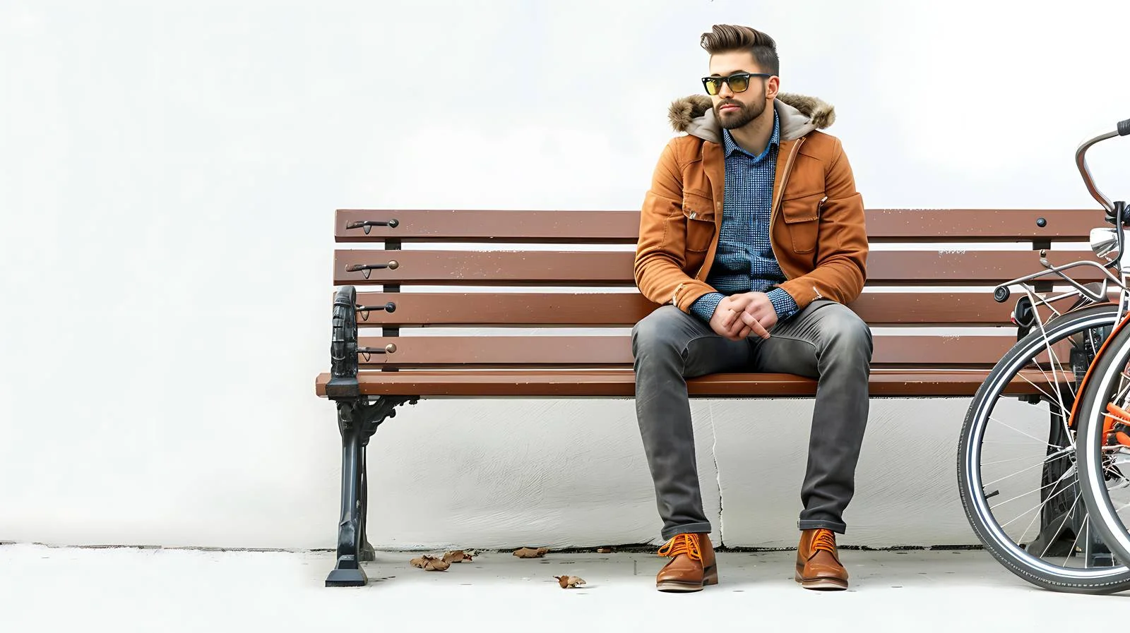 Urban Cyclist Resting on Bench — free download from Dotvec