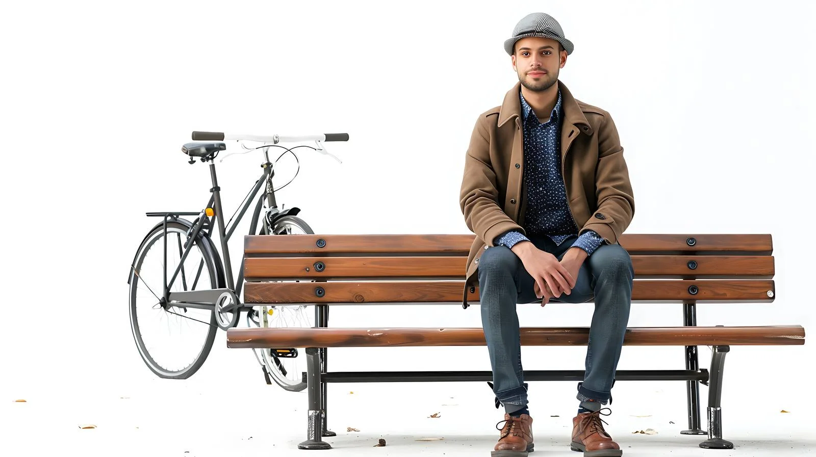 Urban Cyclist Resting on Bench — free download from Dotvec
