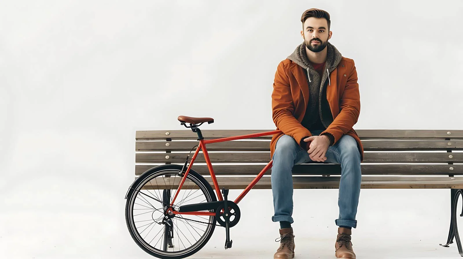 Urban Cyclist Resting on Bench — free download from Dotvec