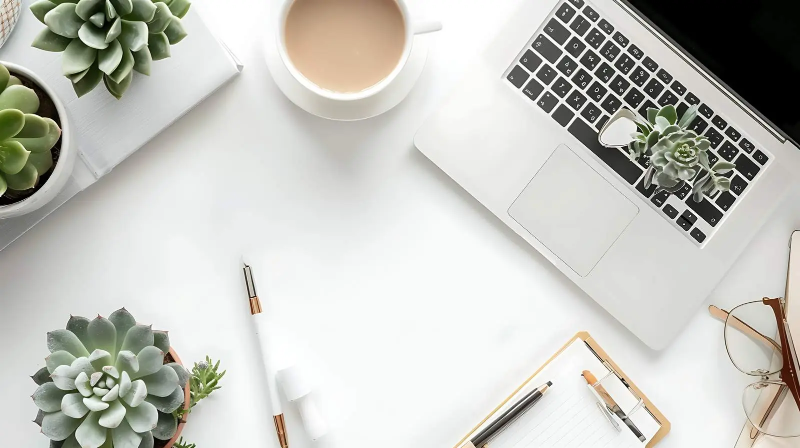 Modern Office Desk with Laptop and Diary — free download from Dotvec