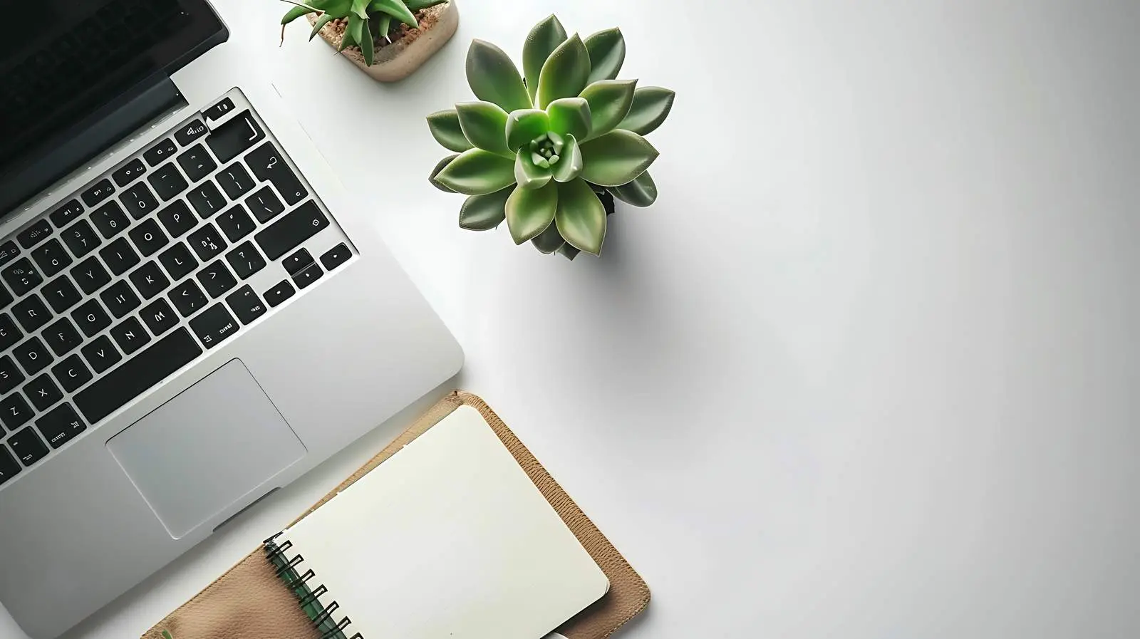 Stylish Office Workspace with Laptop and Diary — free download from Dotvec