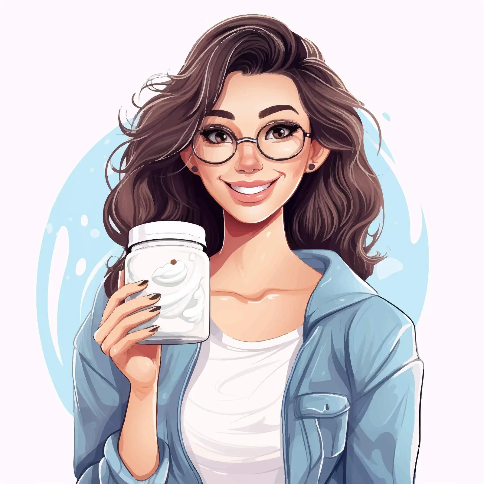Portrait of Girl Holding Cream Jar – free nourishing image from Dotvec