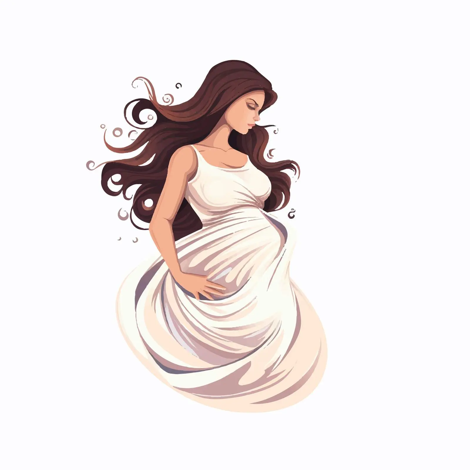Stylish Motherhood Contour Illustration of Pregnancy — free download from Dotvec