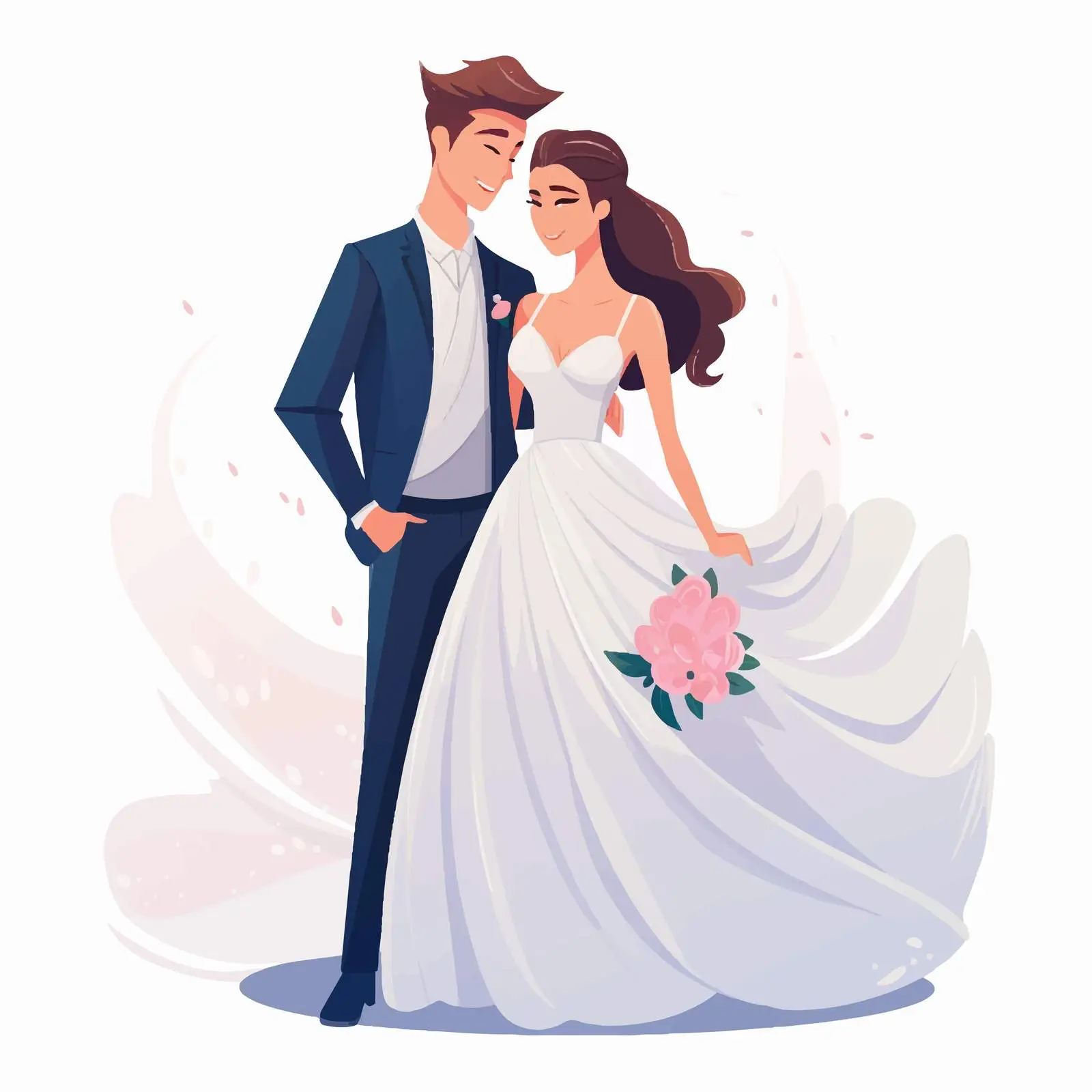Romantic Wedding Couple in Elegant Pose – free during image from Dotvec