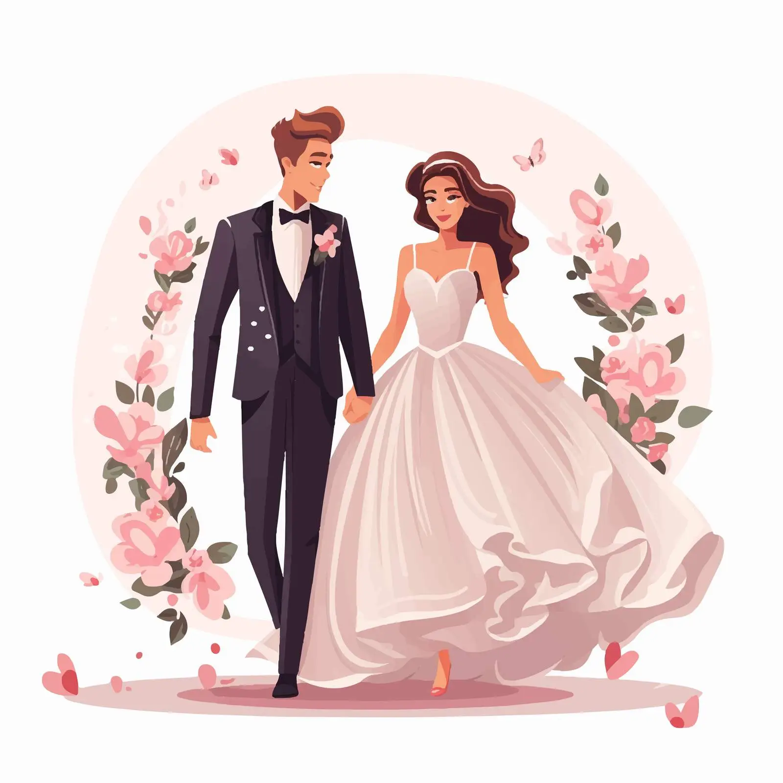 Stylish Wedding Couple Posing with Romance — free download from Dotvec