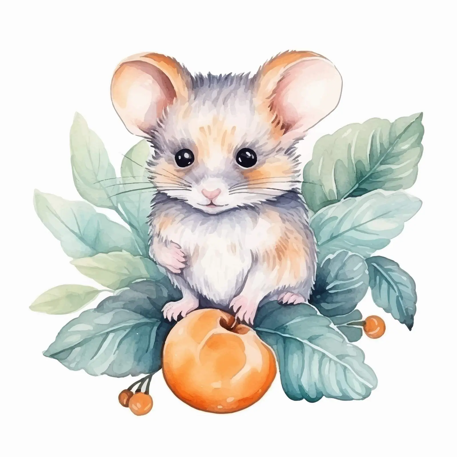 Whimsical Doodle Style Watercolor Mouse Illustration — free download from Dotvec