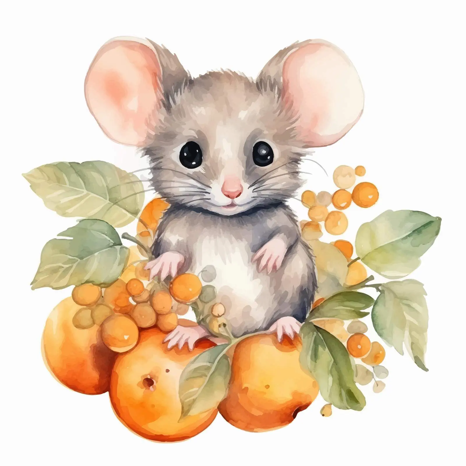 Stylish Watercolor Mouse Doodle Illustration — free download from Dotvec