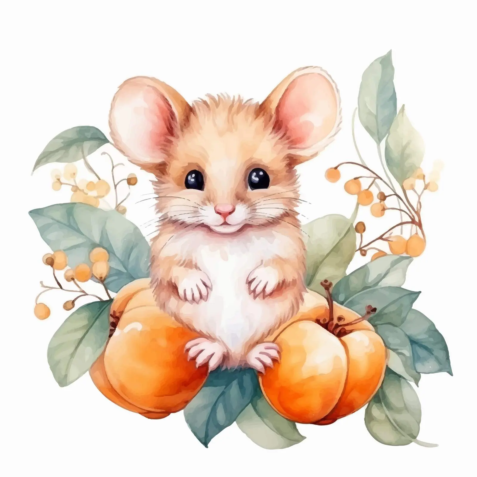 Doodle Style Watercolor Mouse Illustration — free download from Dotvec