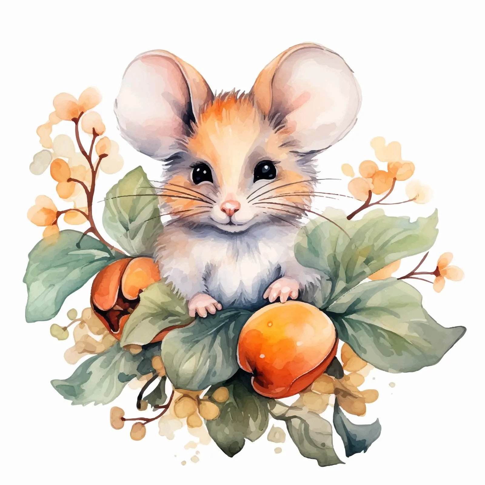 Doodle Style Watercolor Mouse Illustration — free download from Dotvec