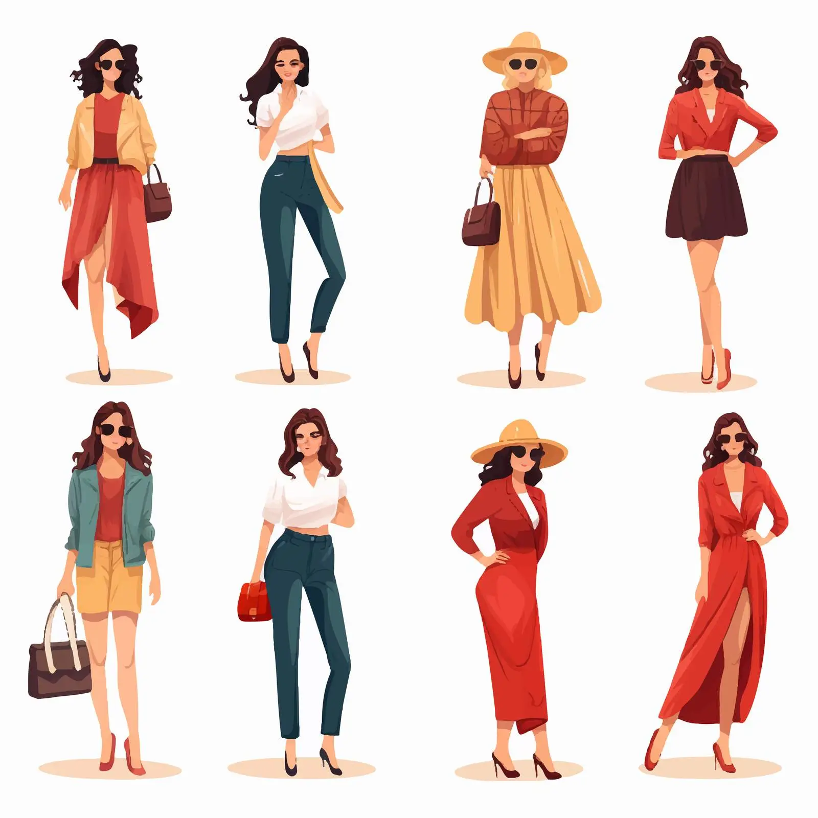Stylish Women in Trendy Fashion Outfits — free download from Dotvec