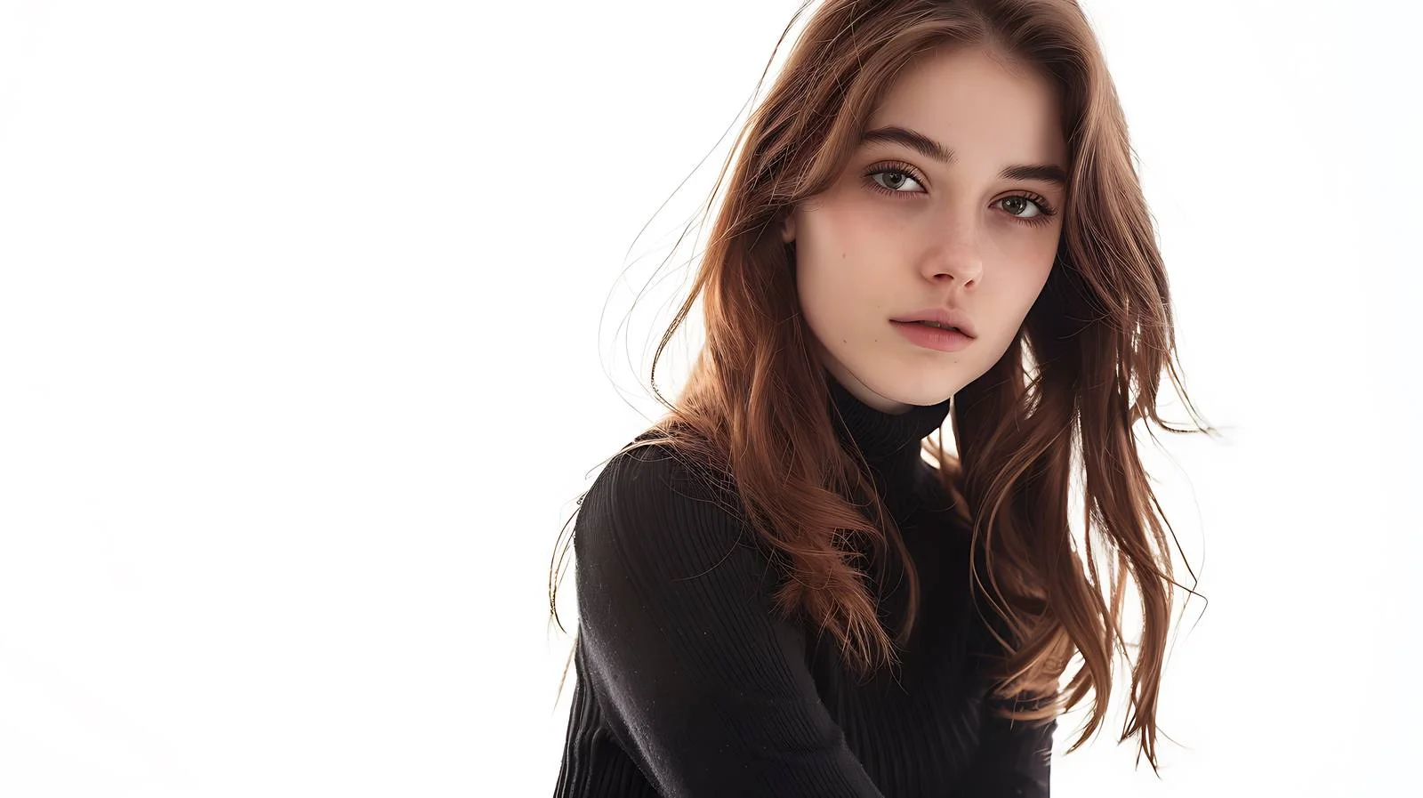 Elegant Woman White Background Portrait — free download from Dotvec