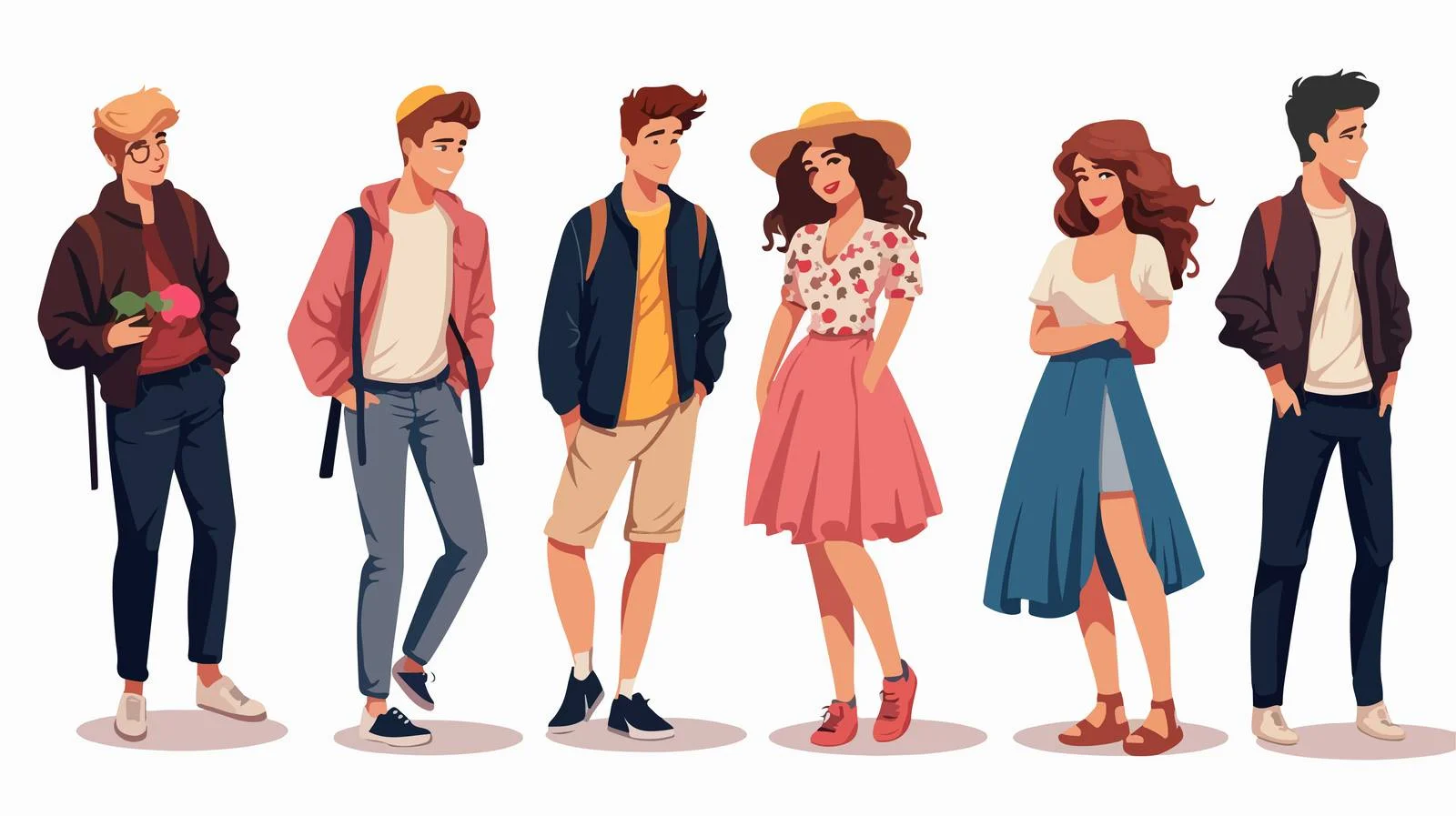 Chic Young Adults and Romantic Pairs — free download from Dotvec