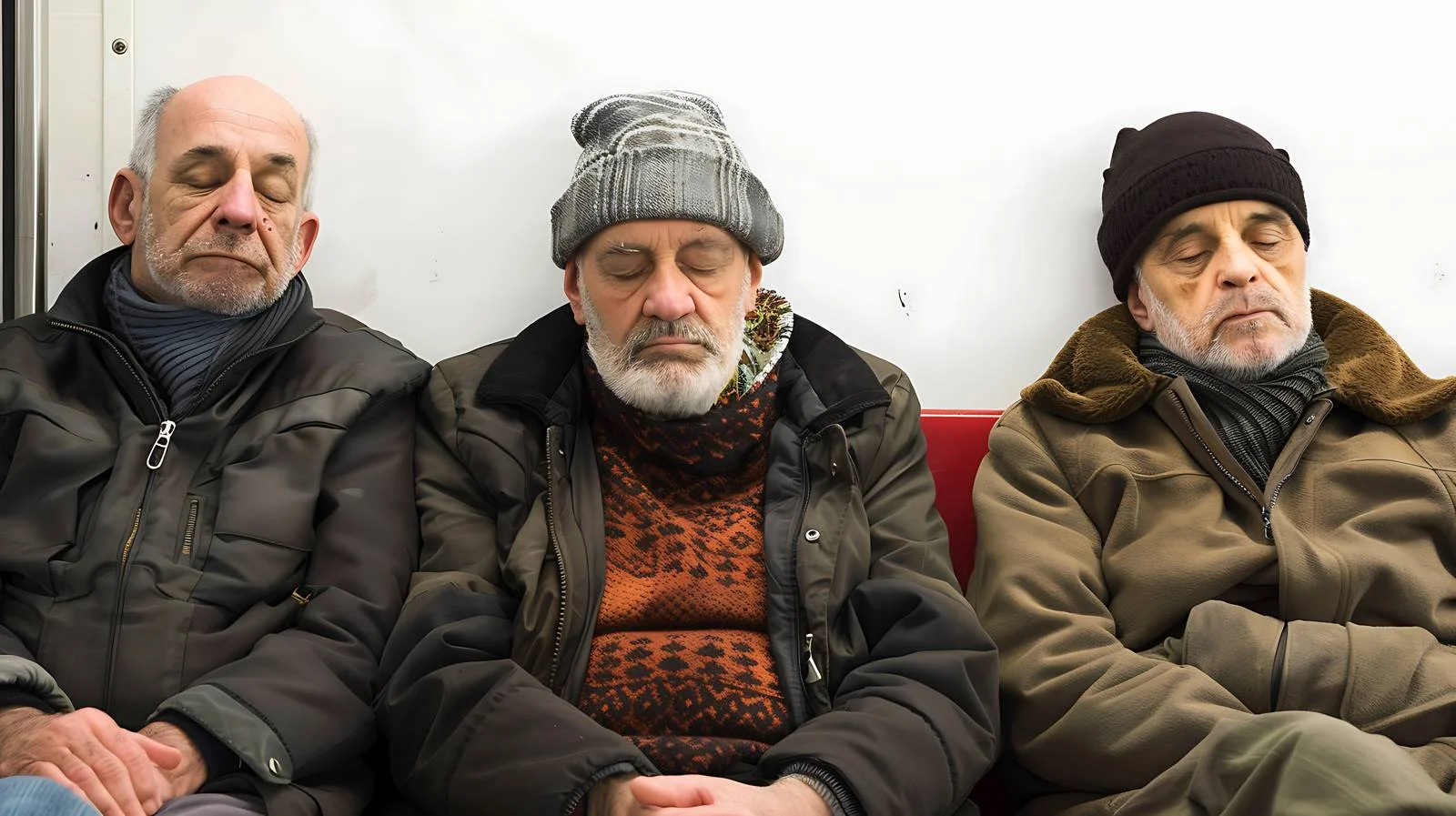 Middle-aged men tired at subway platform — free download from Dotvec
