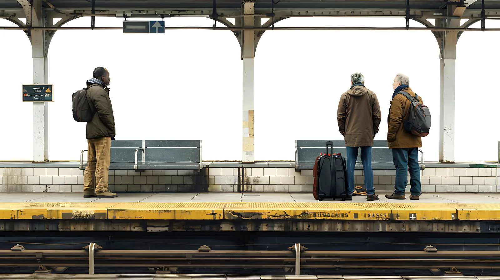 Middle-Aged Men at Subway Platform — free download from Dotvec