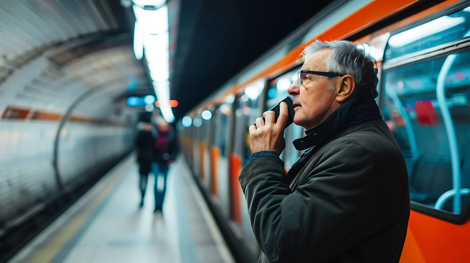Man Making Phone Call in Subway Station — free download from Dotvec