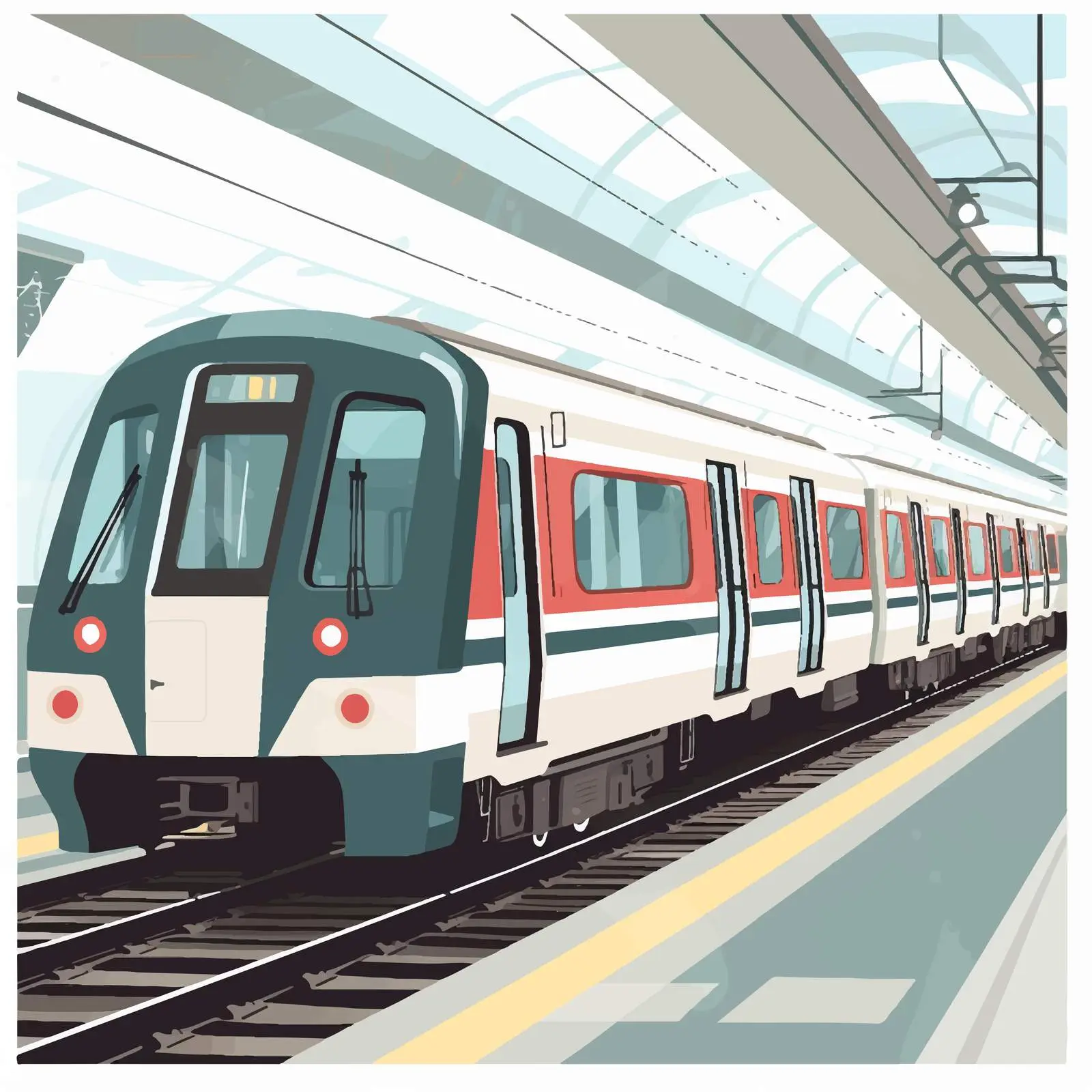 Modern Subway Train on Underground Platform — free download from Dotvec