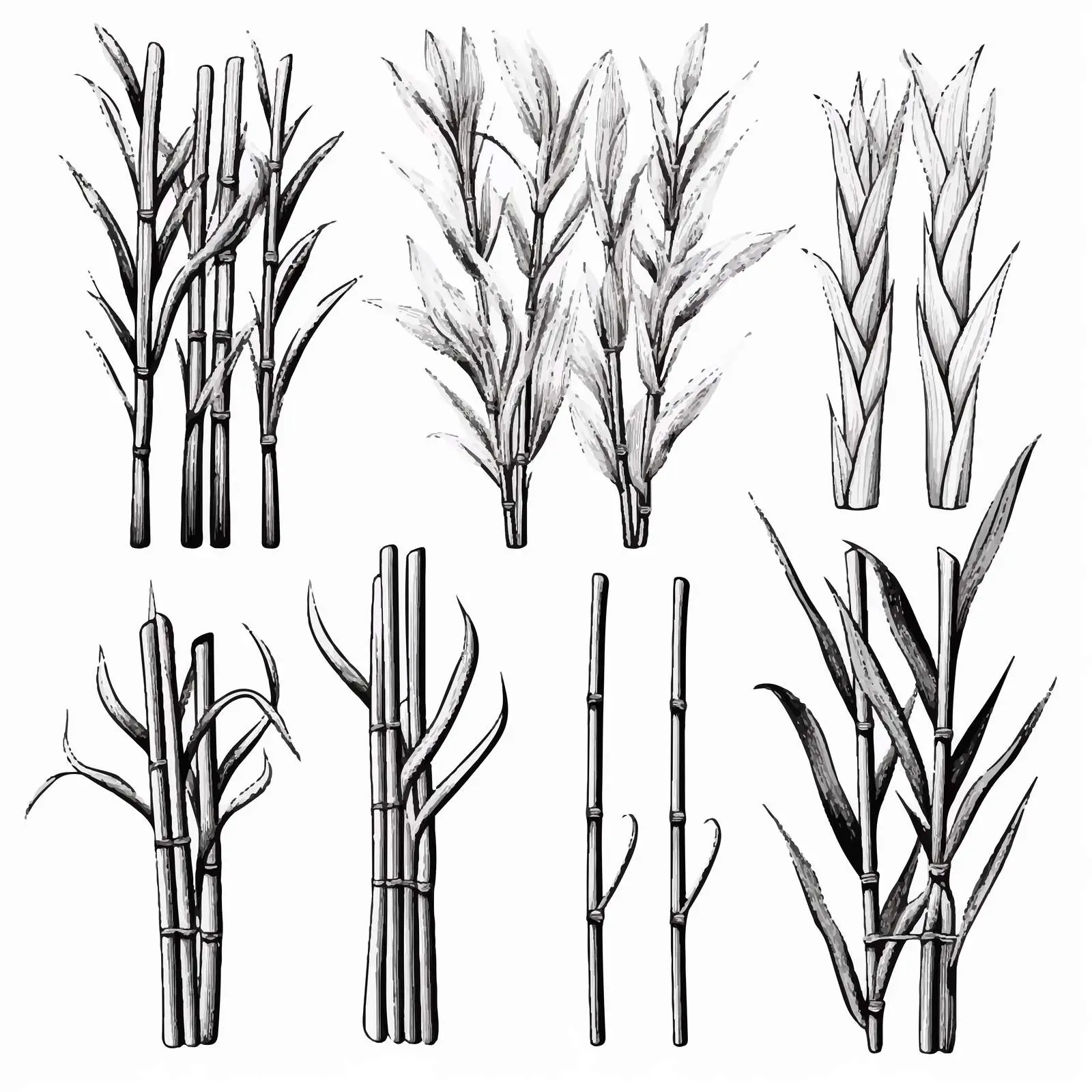 Hand-Drawn Sugar Cane Vector Illustrations Set — free download from Dotvec