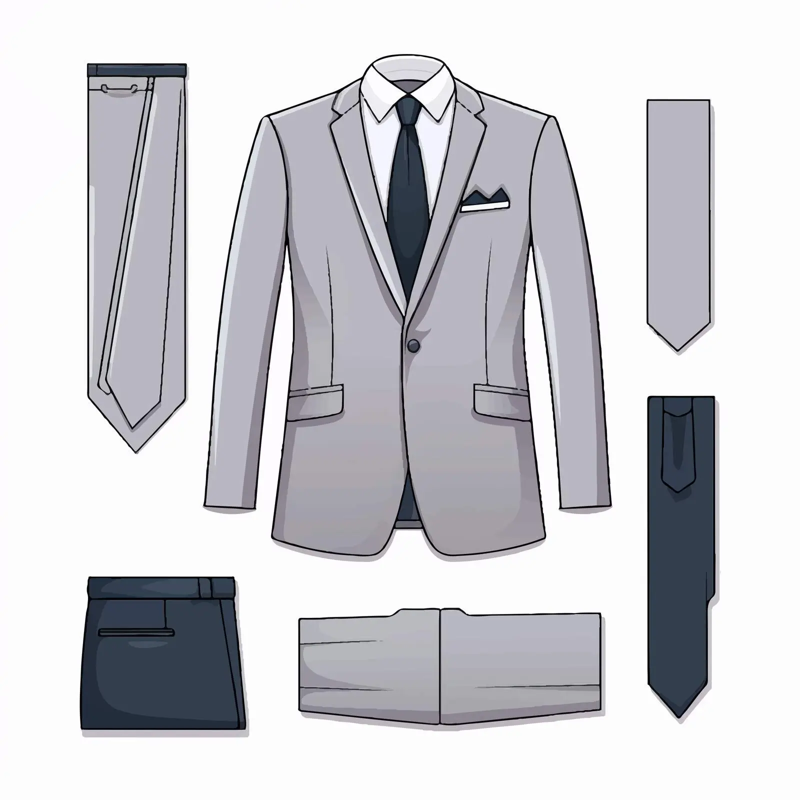 Suit Line Vector Illustration on White Background — free download from Dotvec