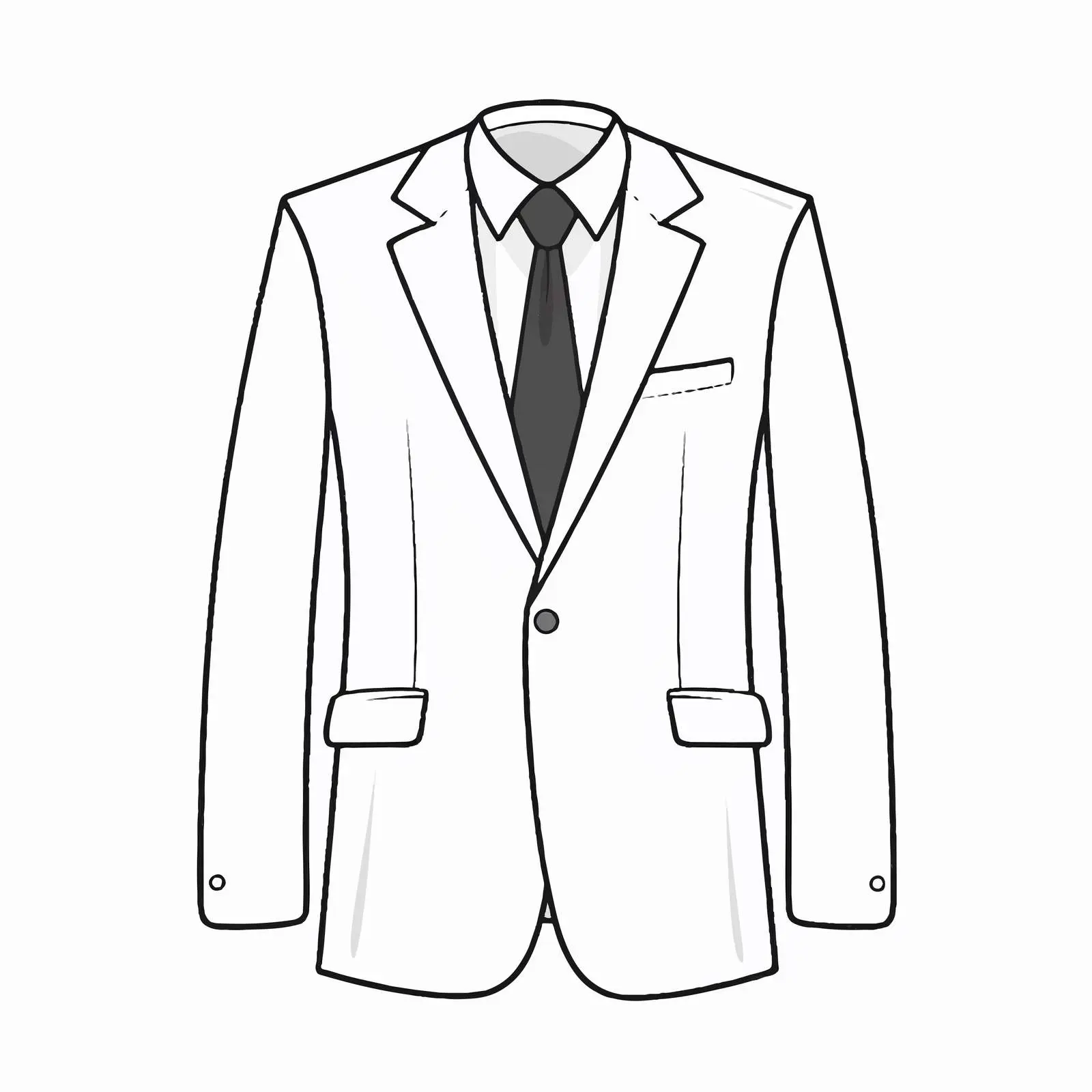 Suit Outline Vector Illustration on White Background — free download from Dotvec